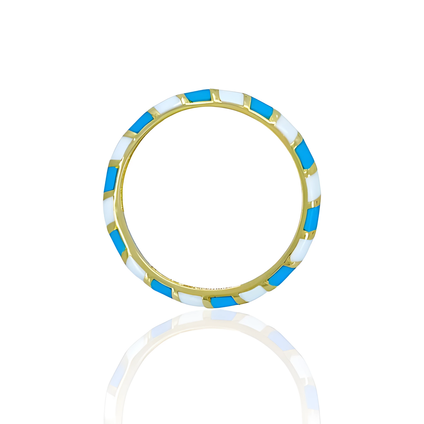 14K Gold Colored Enamel Ring