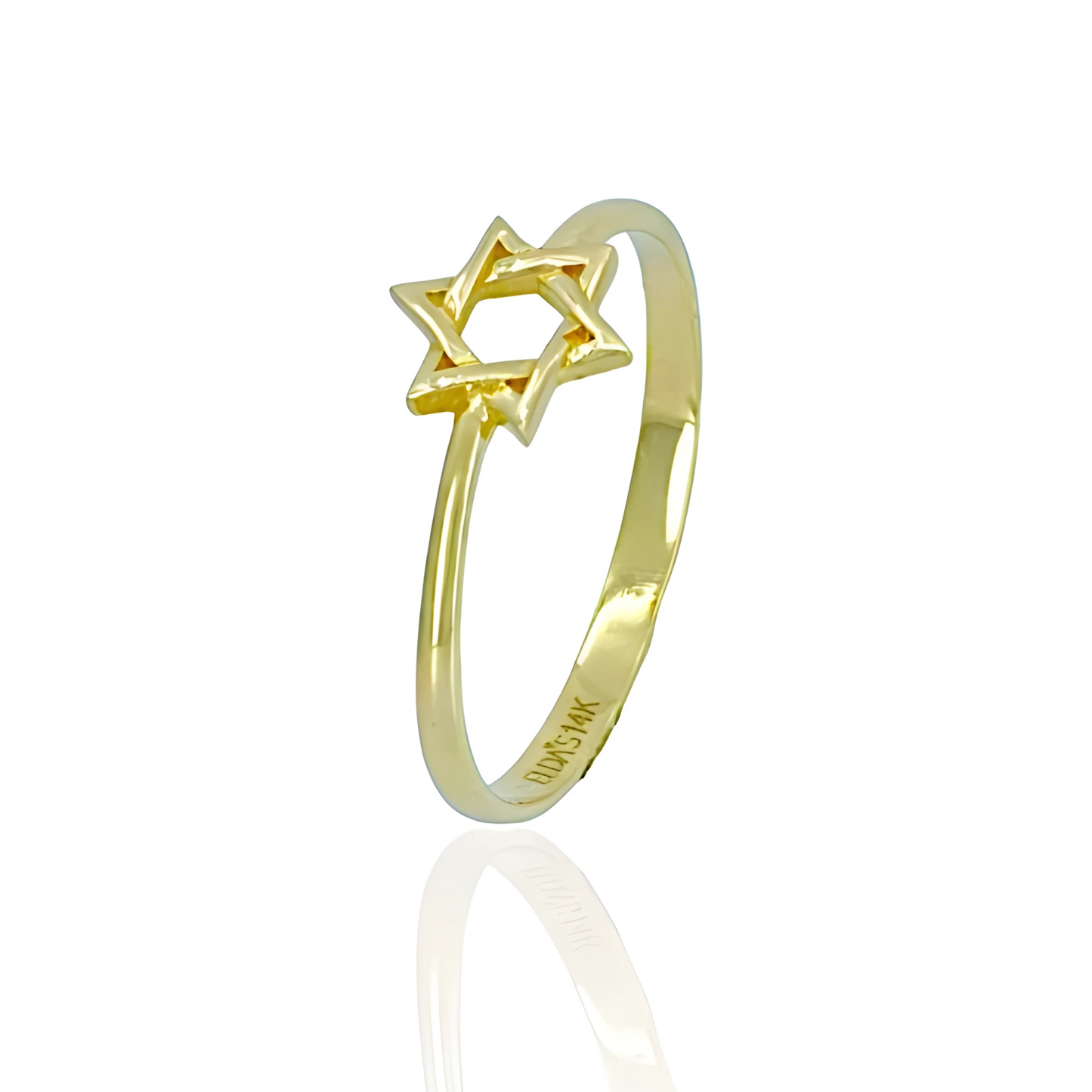14k Solid Gold David Star Ring