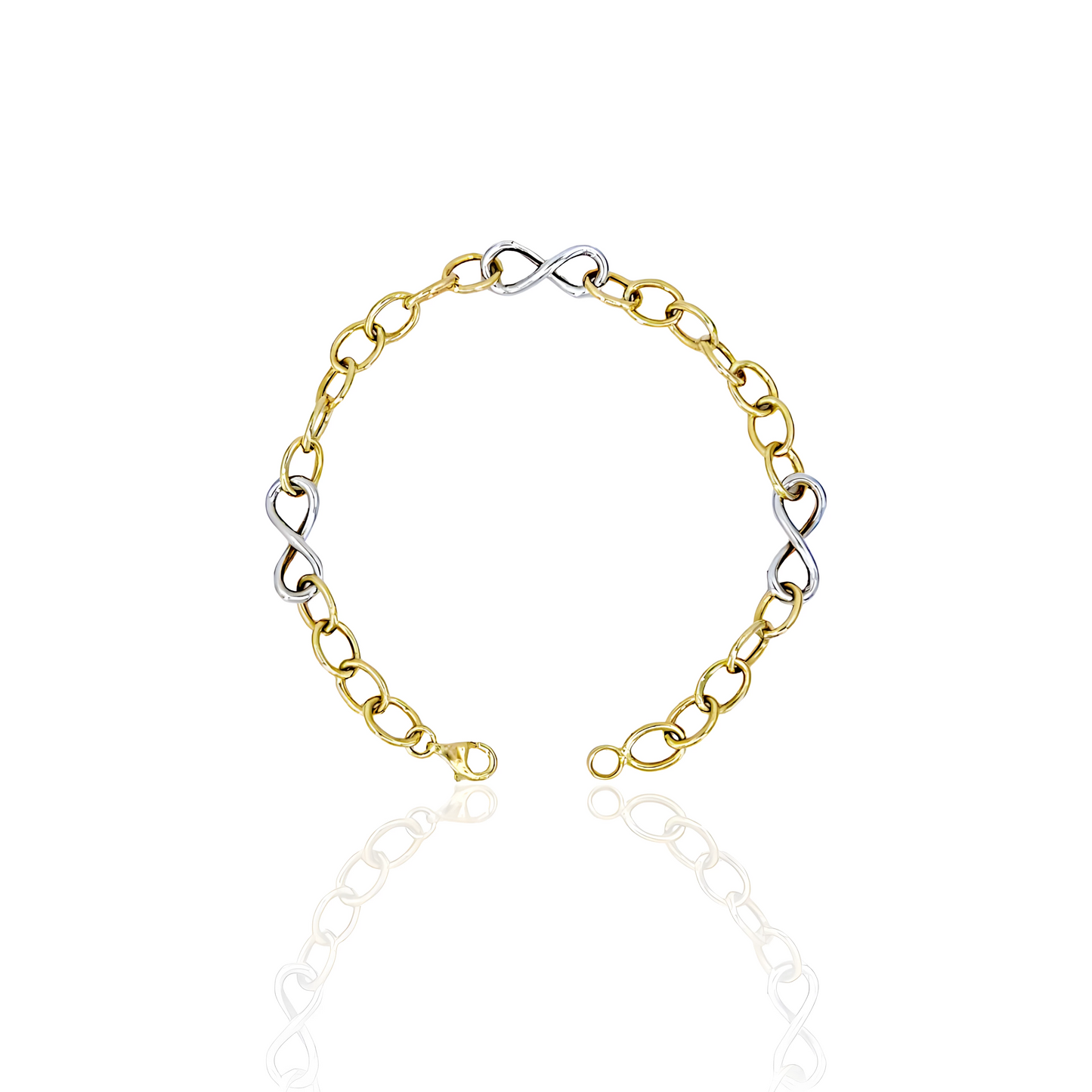 14K Gold Multi-Color Infinity Bracelet