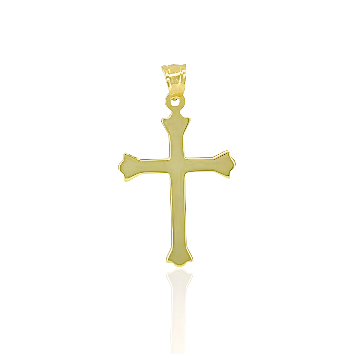 14K Gold Cross Pendant with Satin Engraving
