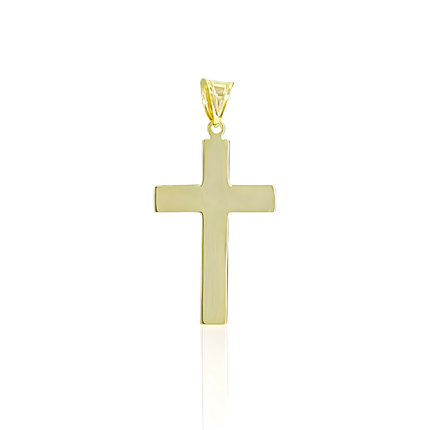 14K Gold Cross Pendant with Satin Engraving