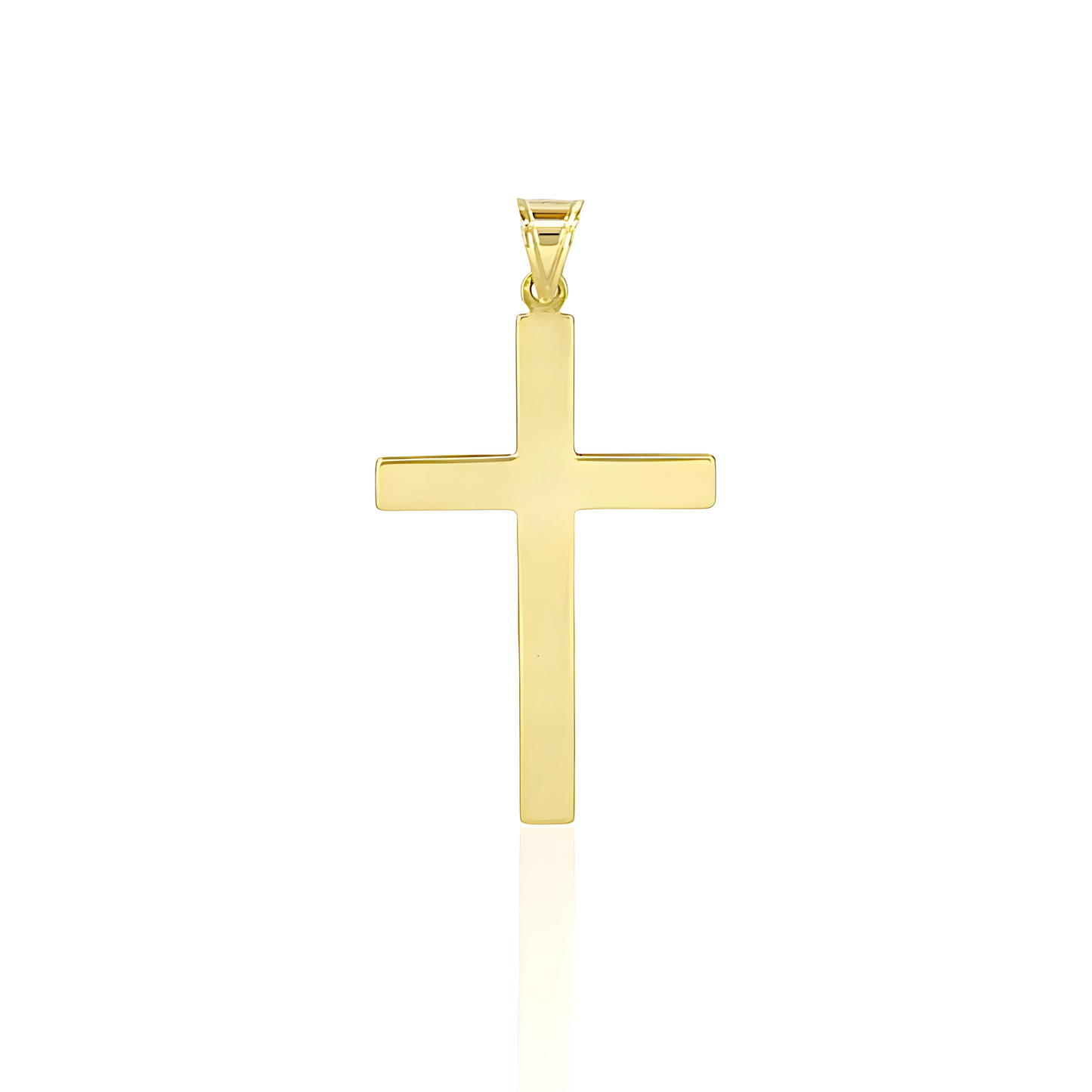 14K Gold Cross Pendant with Satin Engraving