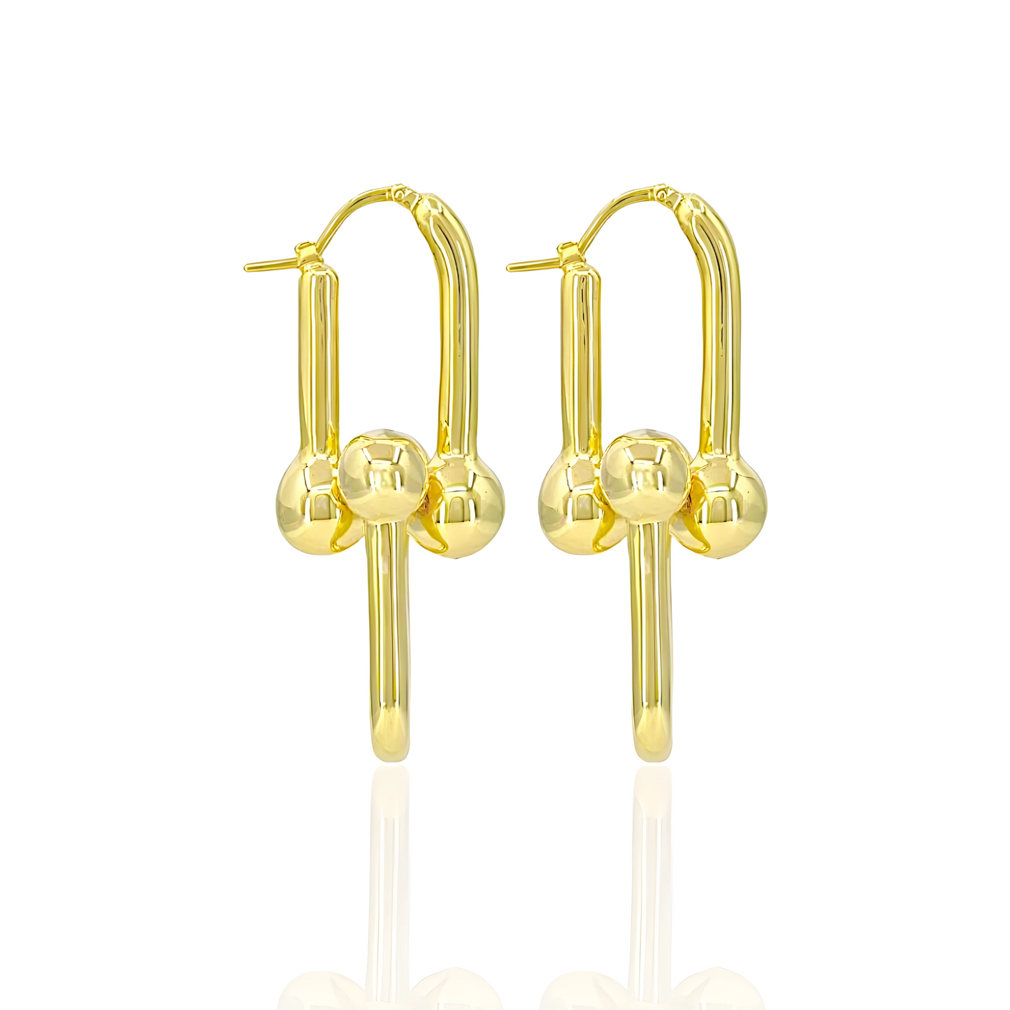 18K Gold Horse Shoe Earrings