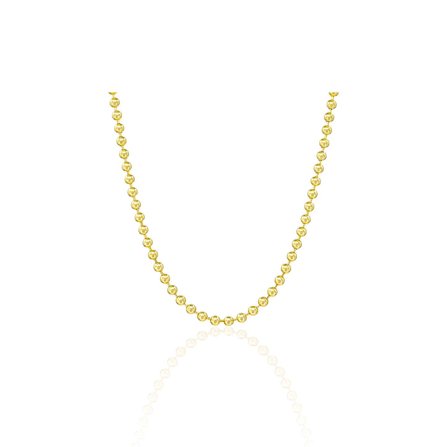 14K Gold Beaded Ball Chain