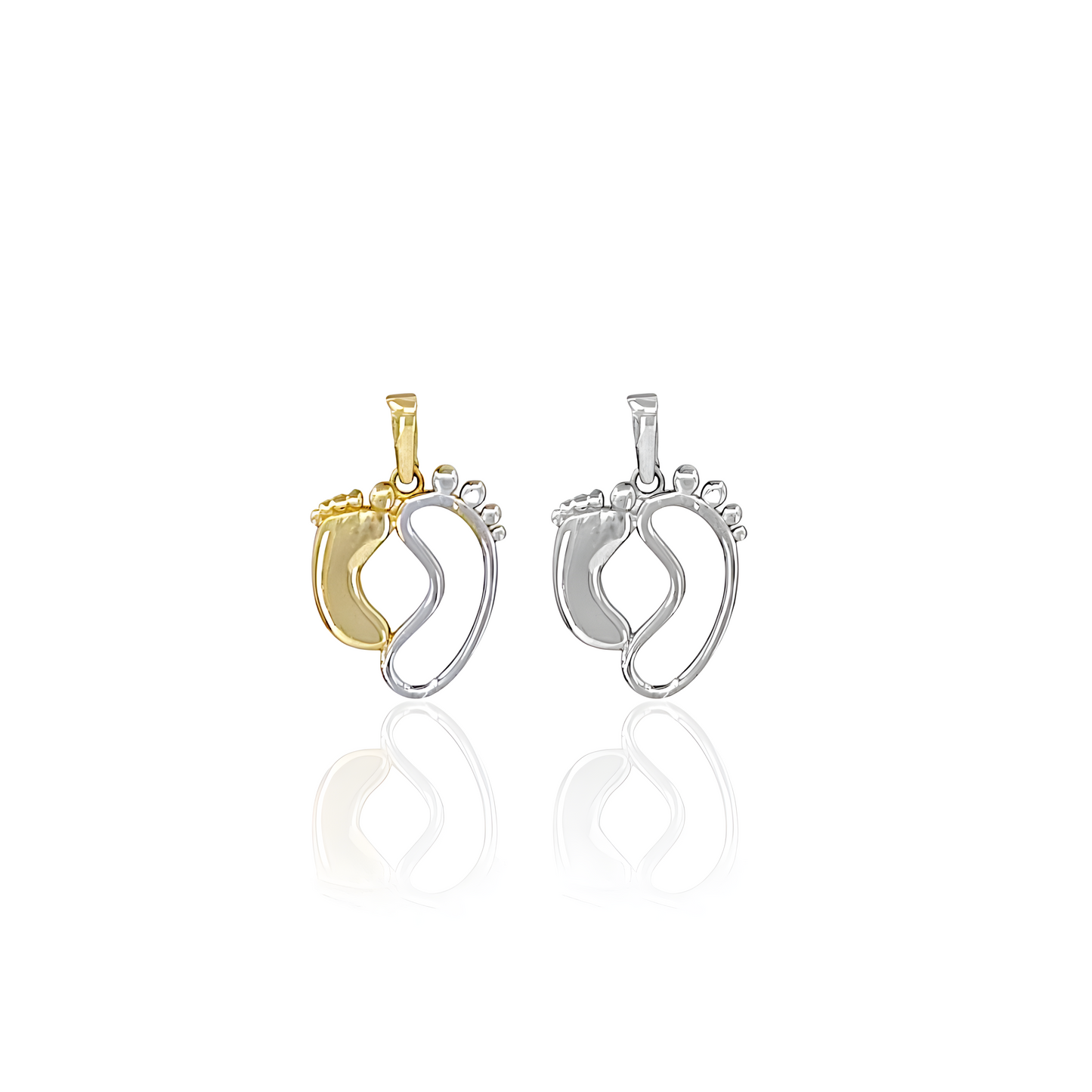 14K Gold Baby Feet Pendant