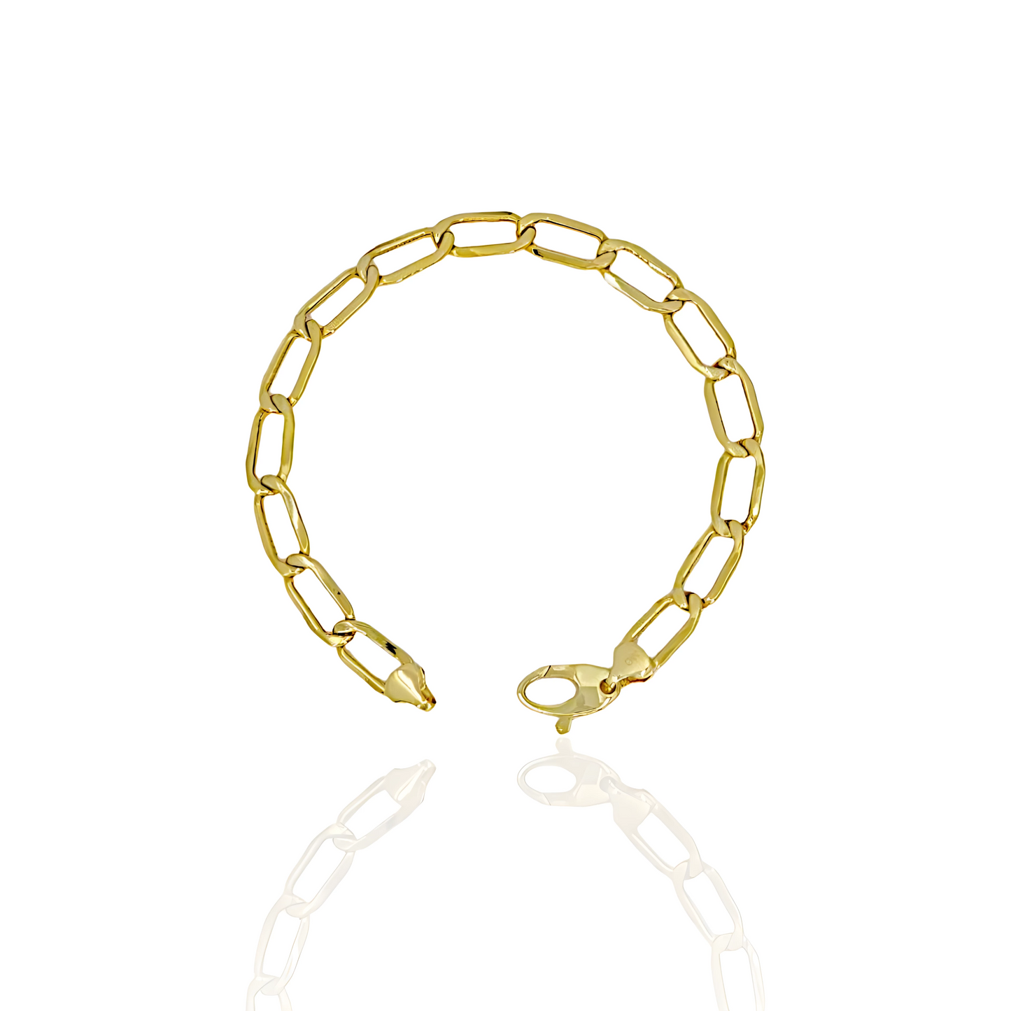 14K Gold Paper Clip Bracelet