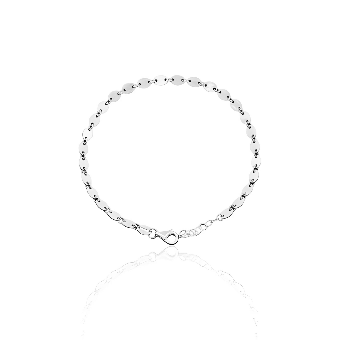 14k Solid Gold Oval Flat Coin Bracelet