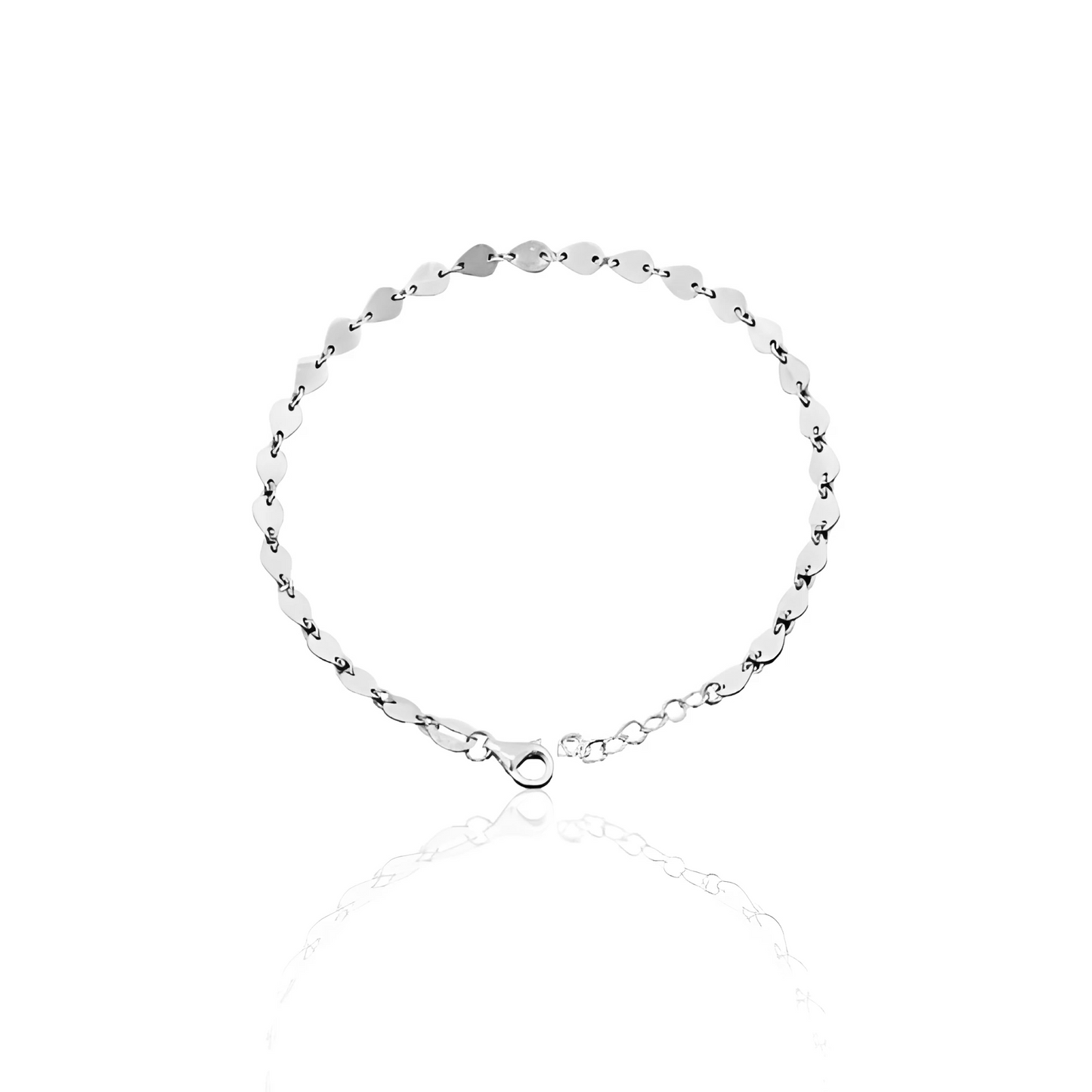 14k Solid Gold Almond Flat Coin Bracelet