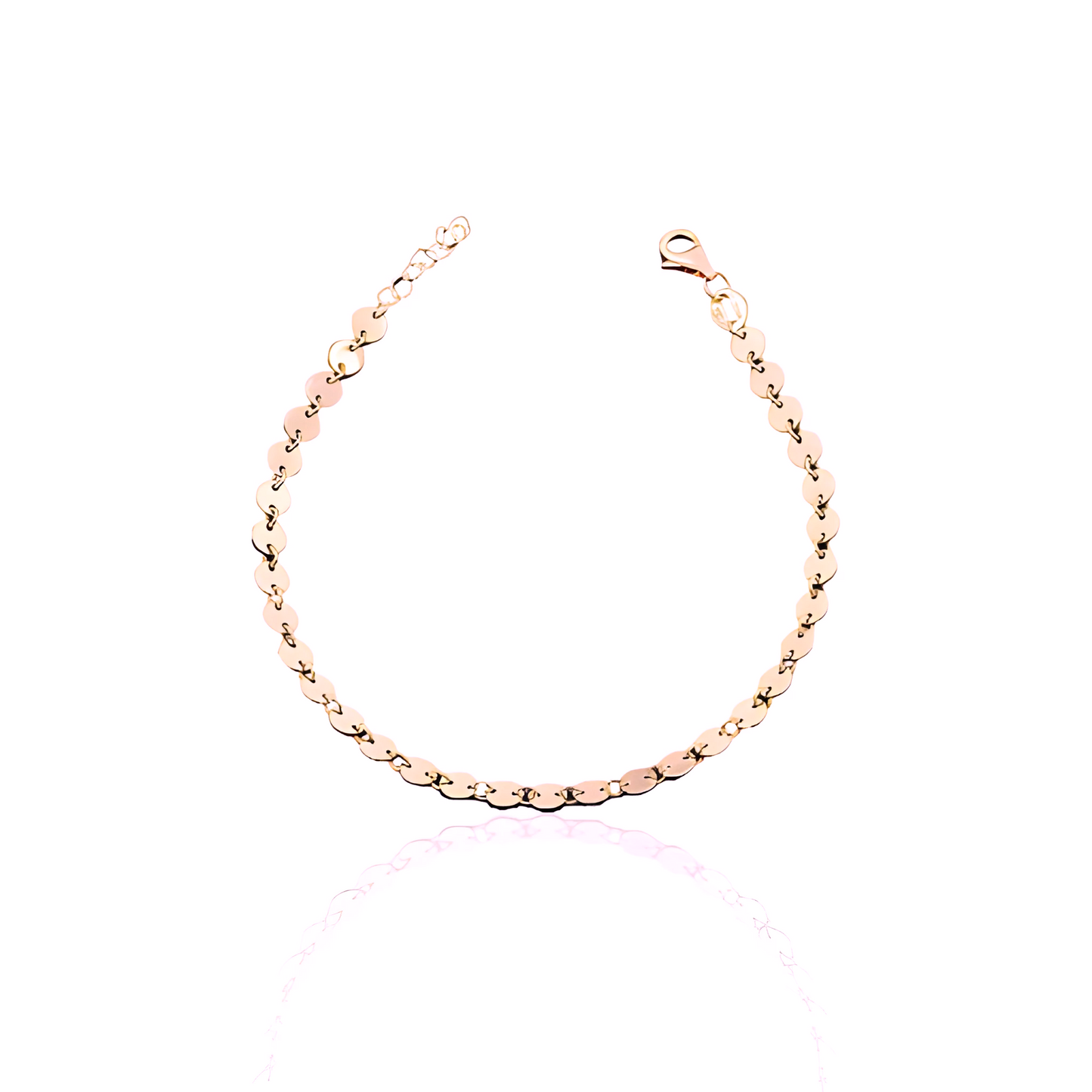14k Solid Gold Flat Coin Bracelet