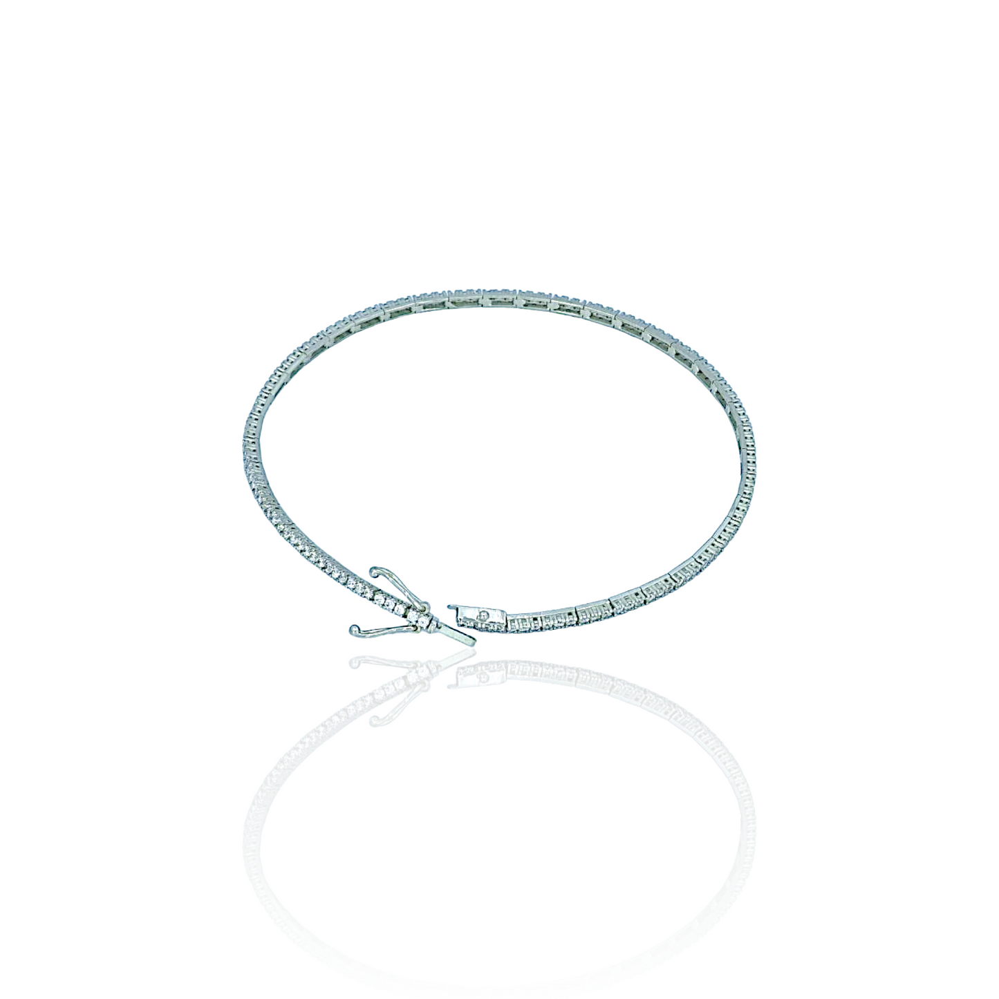 14K White Gold Classic Tennis Bracelet with Cubic Zirconia