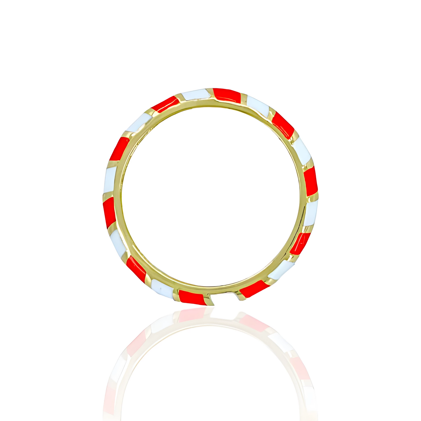 14K Gold Colored Enamel Ring