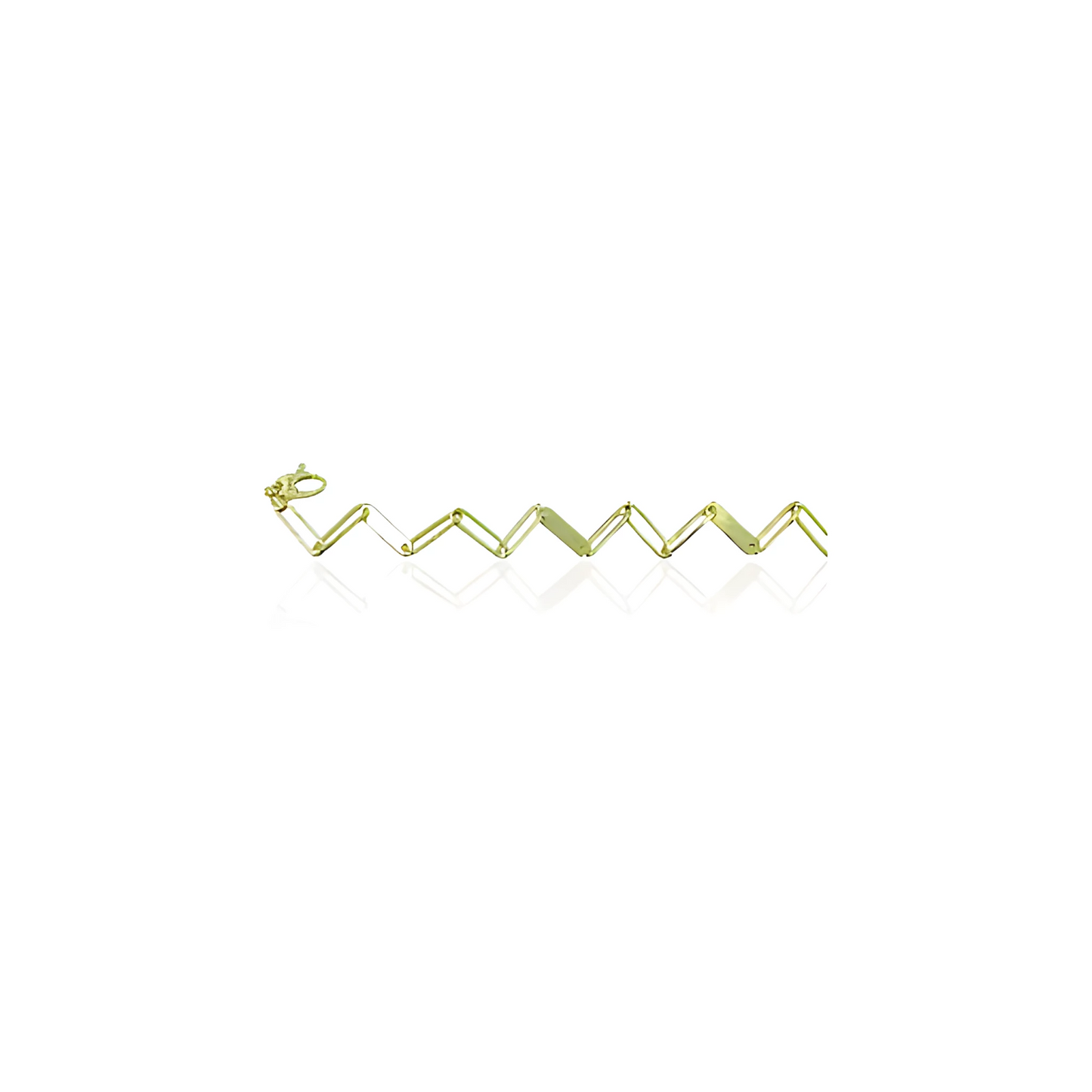 14K Gold Paper Clip Bracelet with Solid Gold Plate