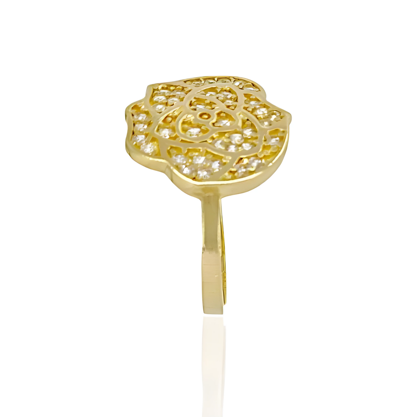 14K Gold Rose Flower Ring