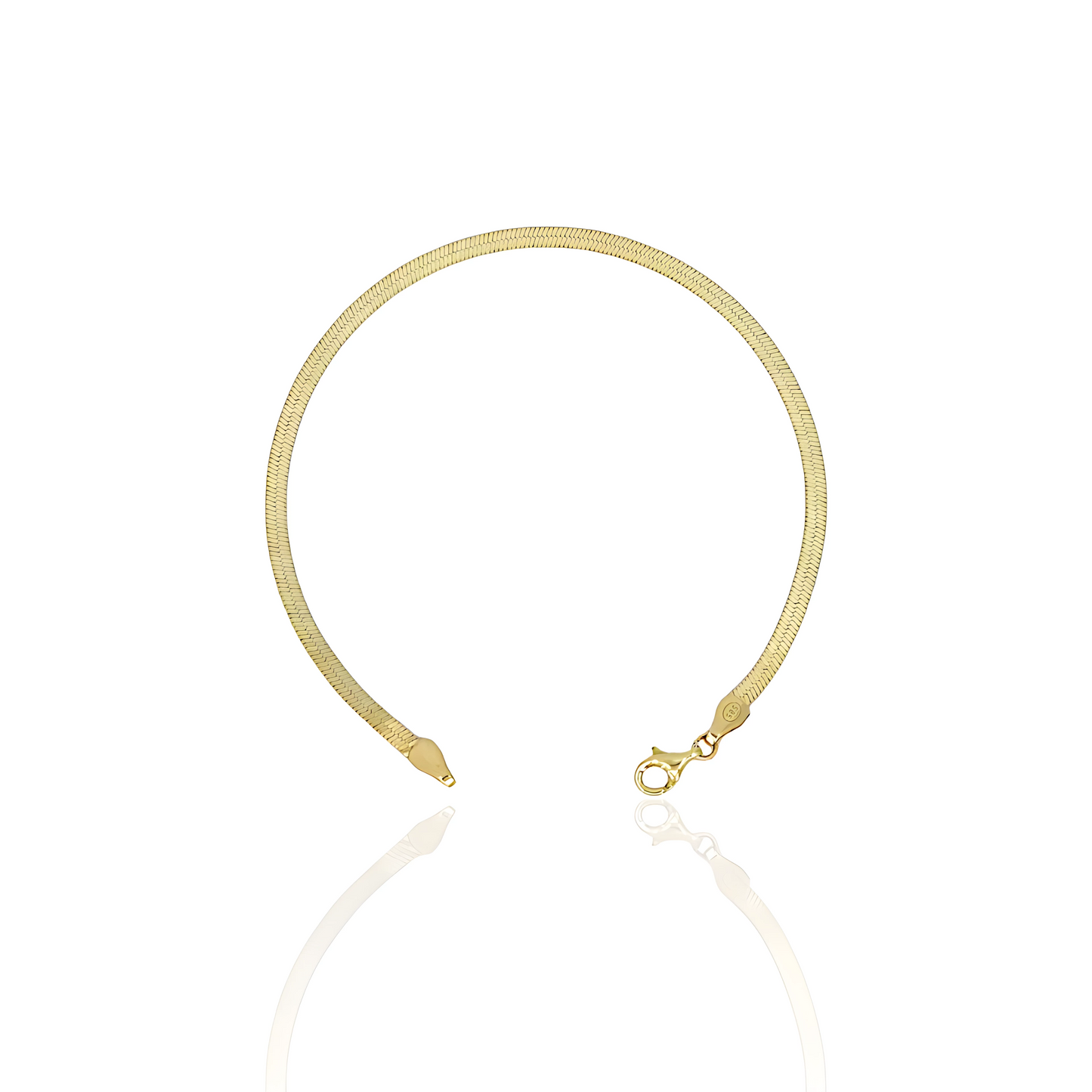 14K Gold Herringbone Bracelet