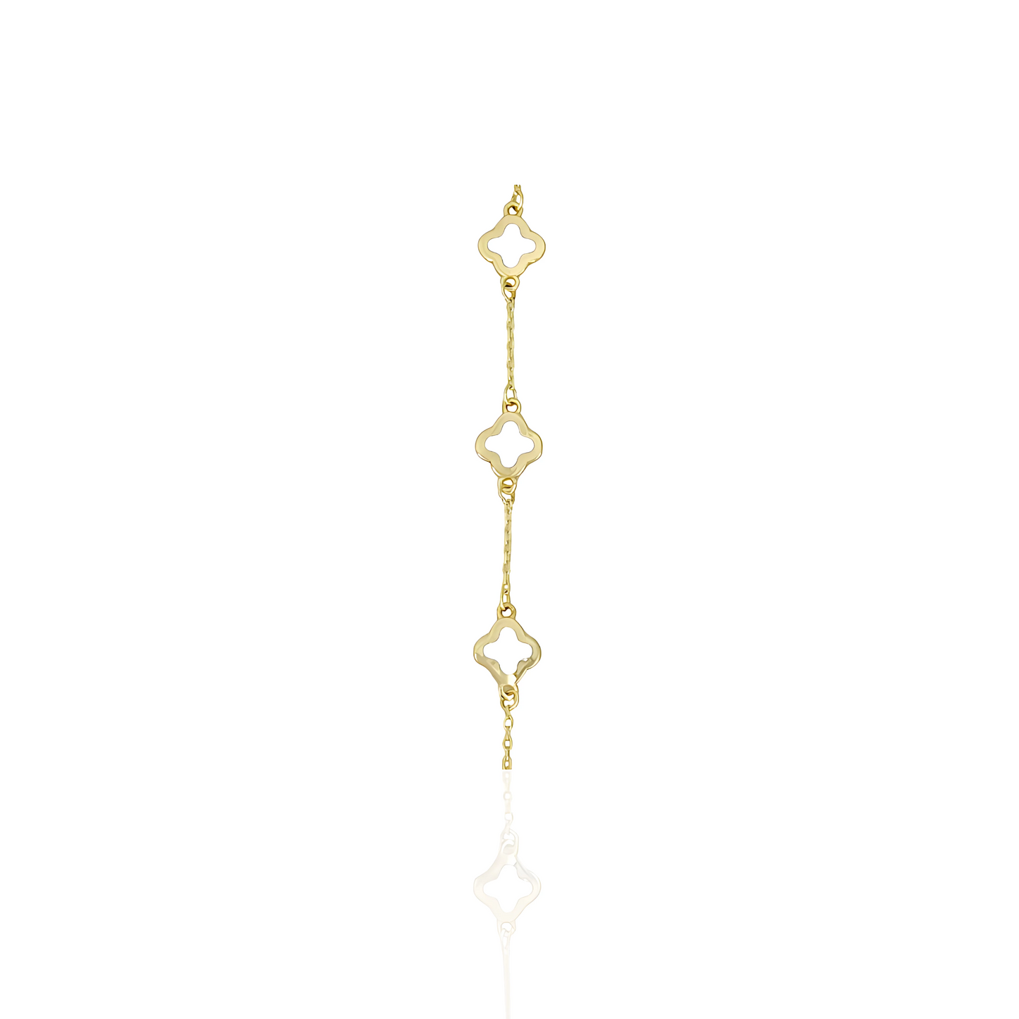 14K Gold Enamel Flower Bracelet