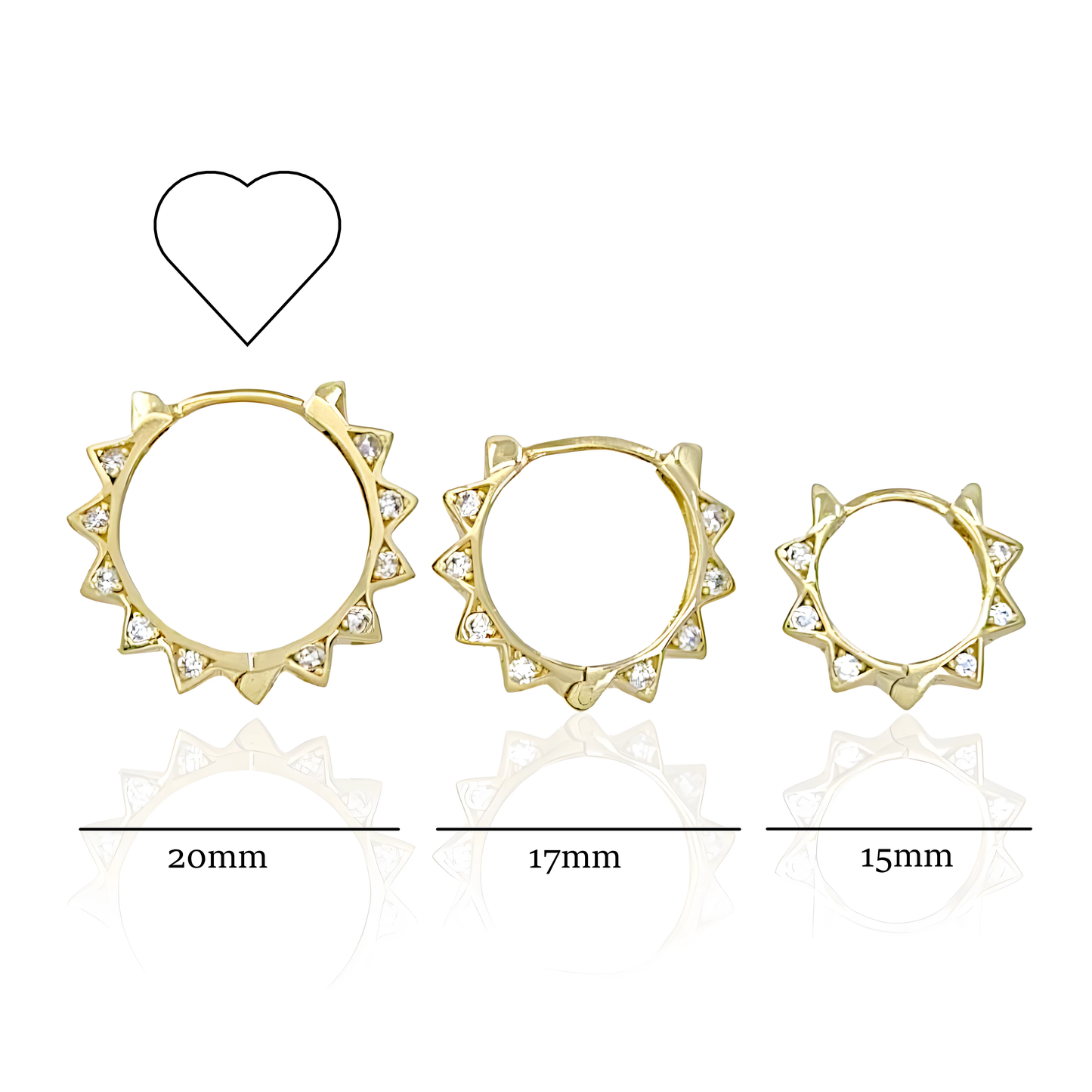 14K Gold Star Shaped Hoop Earrings with Topaz
