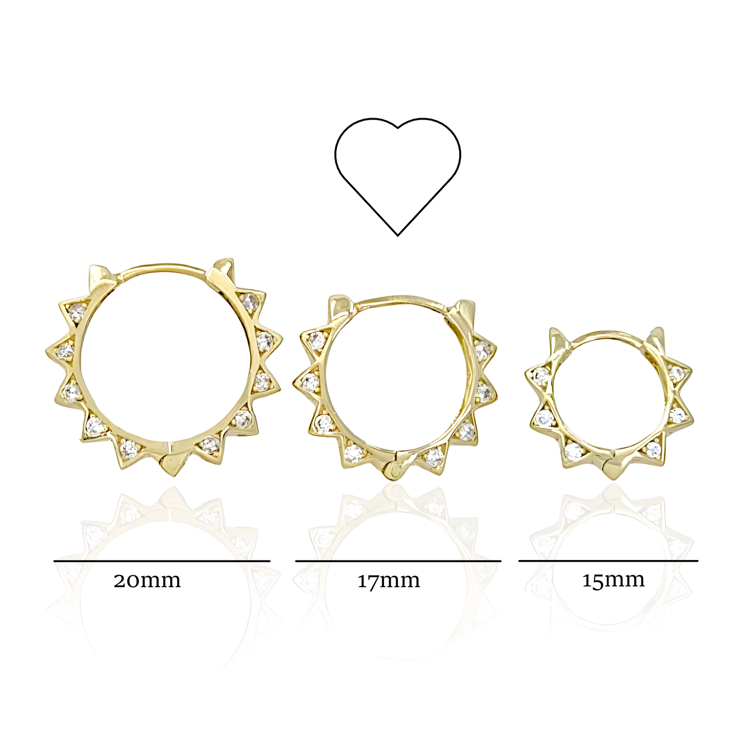 14K Gold Star Shaped Hoop Earrings with Topaz