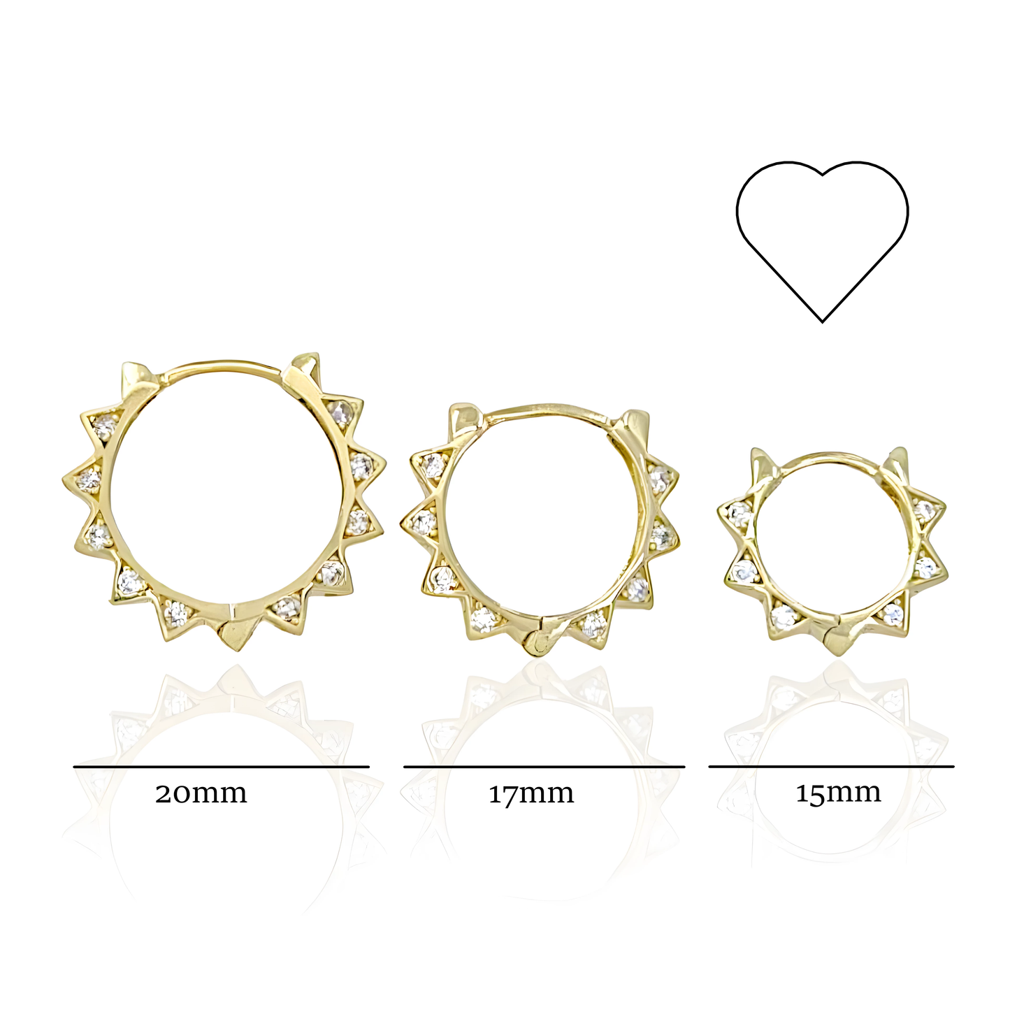 14K Gold Star Shaped Hoop Earrings with Topaz