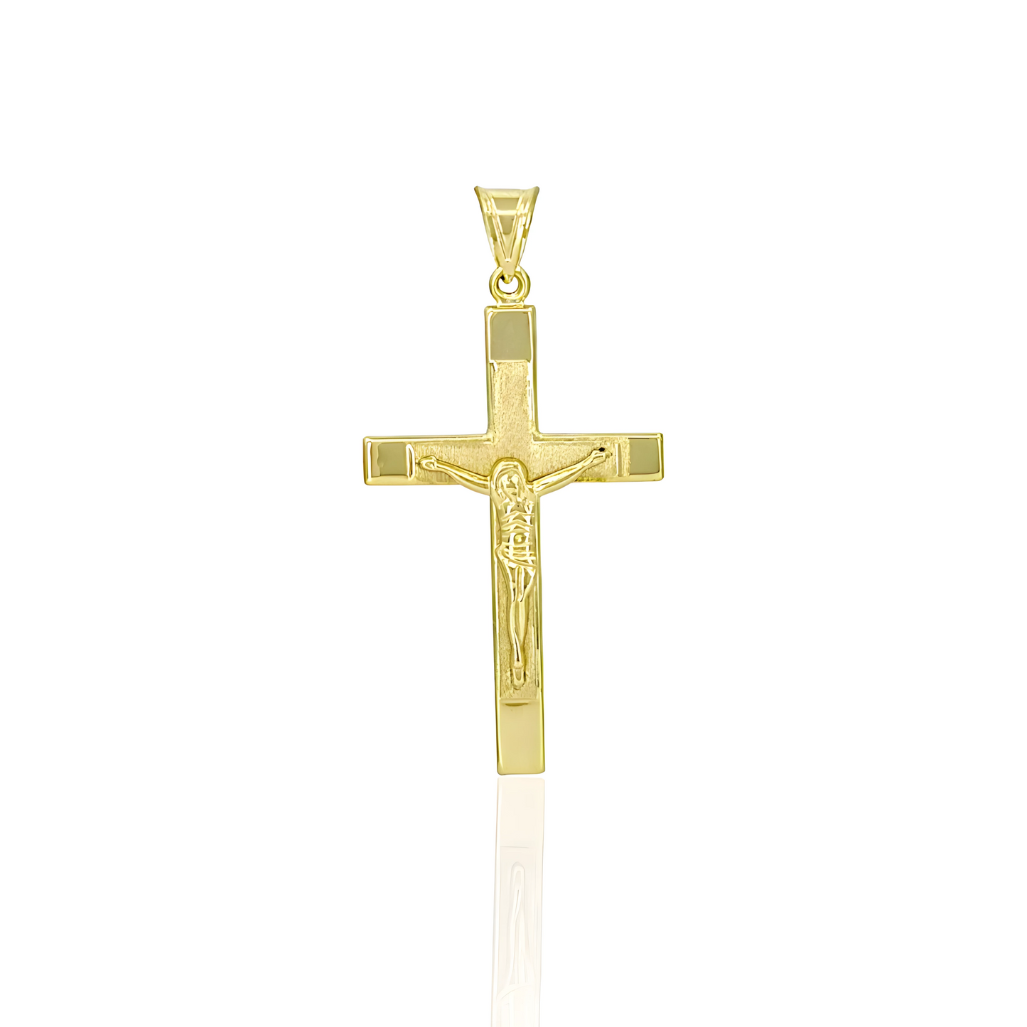 14K Gold Jesus Crucifix Cross Pendant