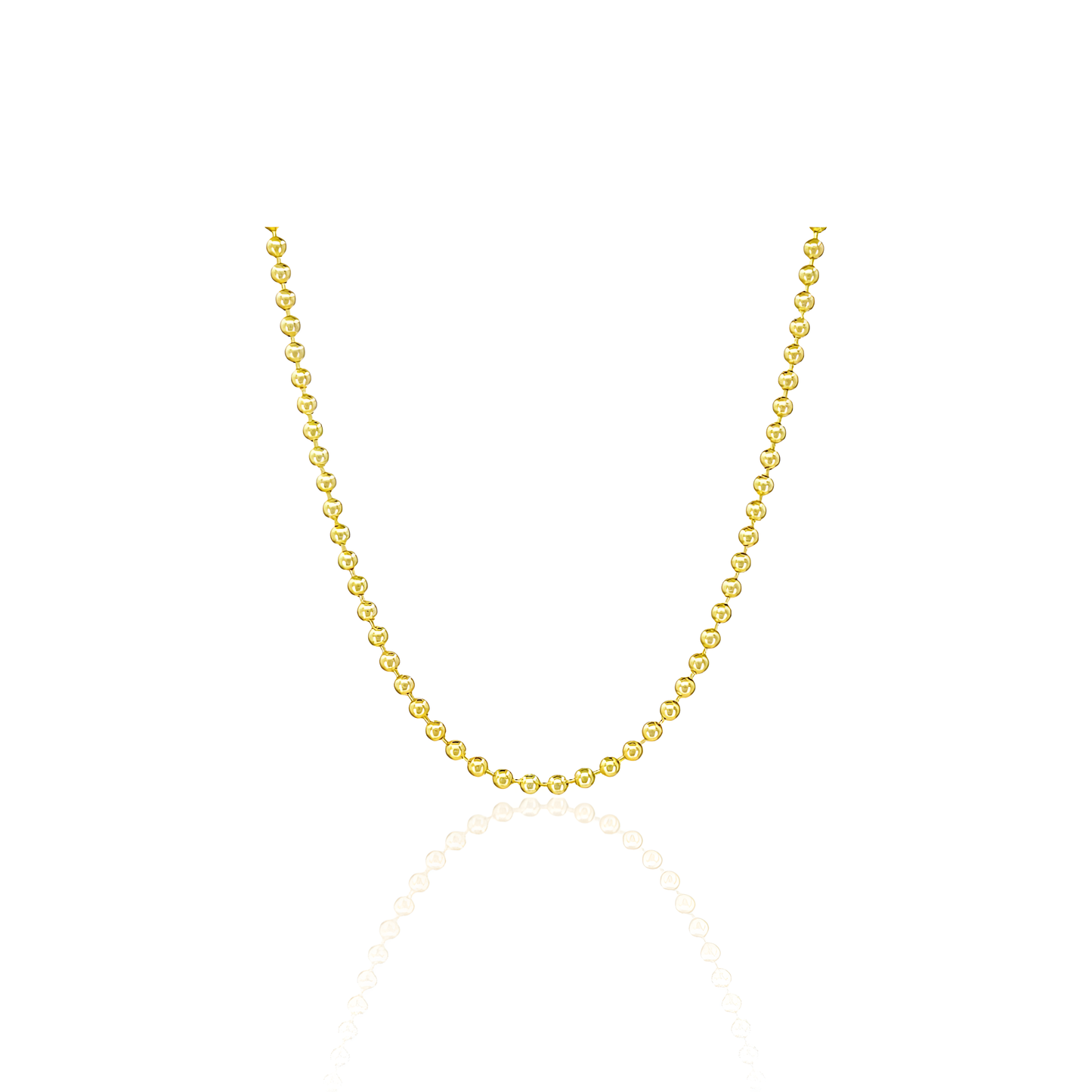 14K Gold Beaded Ball Chain
