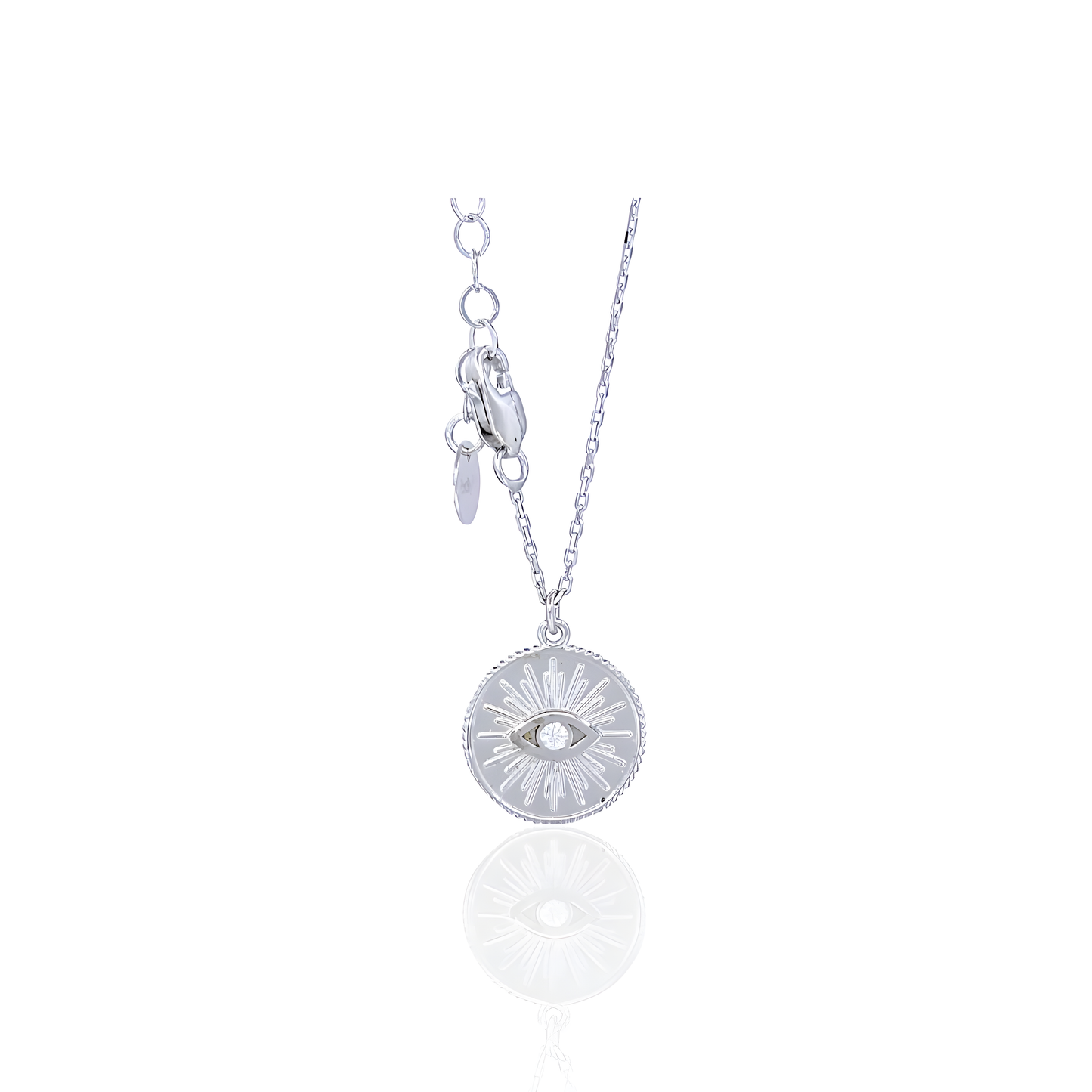 14K Gold Evil Eye Necklace with Natural Diamond