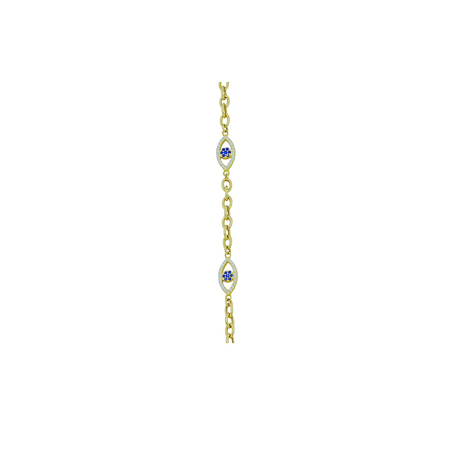 14K Gold Evil Eye Bracelet with Topaz