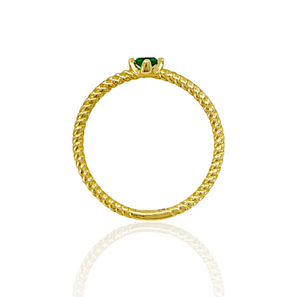 14K Gold Ring with diamond shaped Topaz