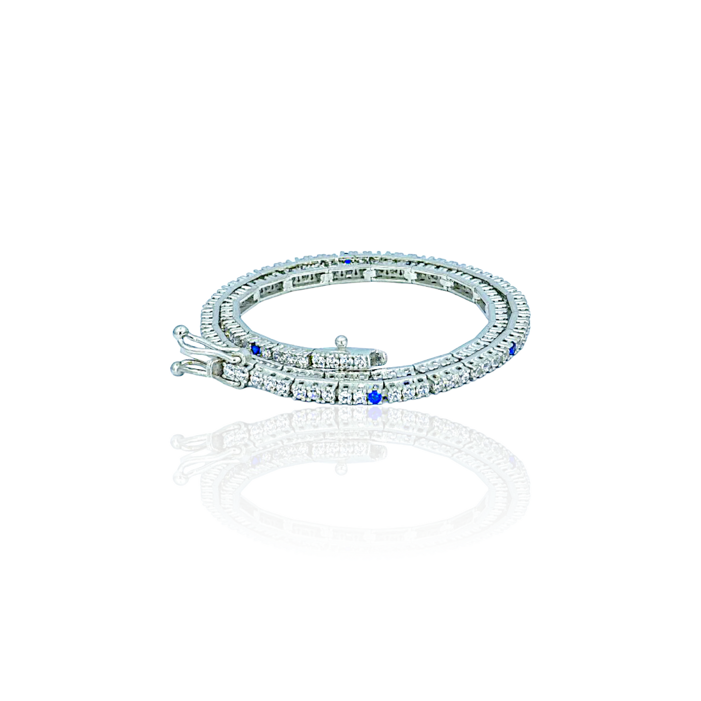 14K White Gold Classic Tennis Bracelet with Cubic Zirconia