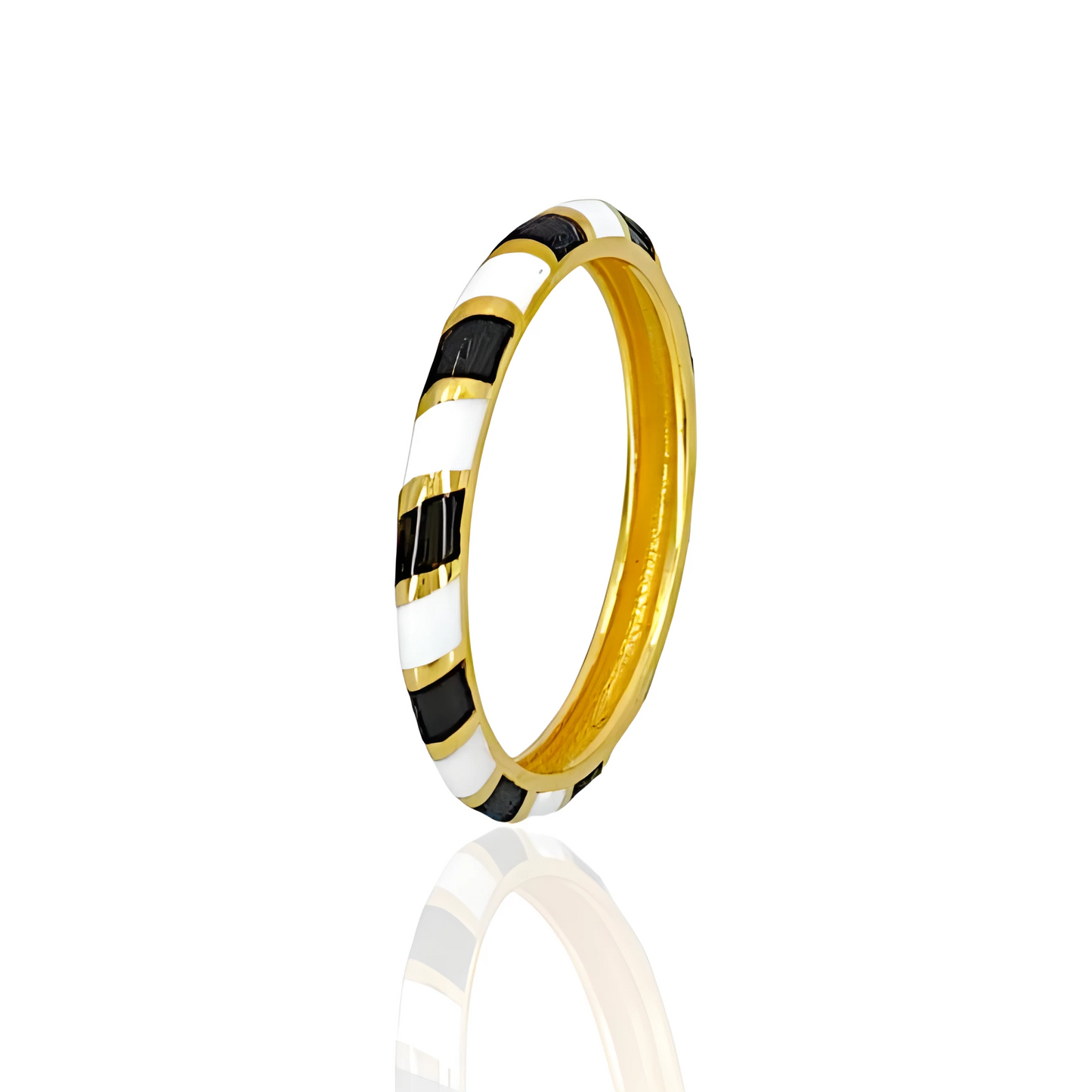 14K Gold Colored Enamel Ring