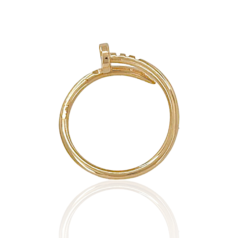14K Gold Nail Ring