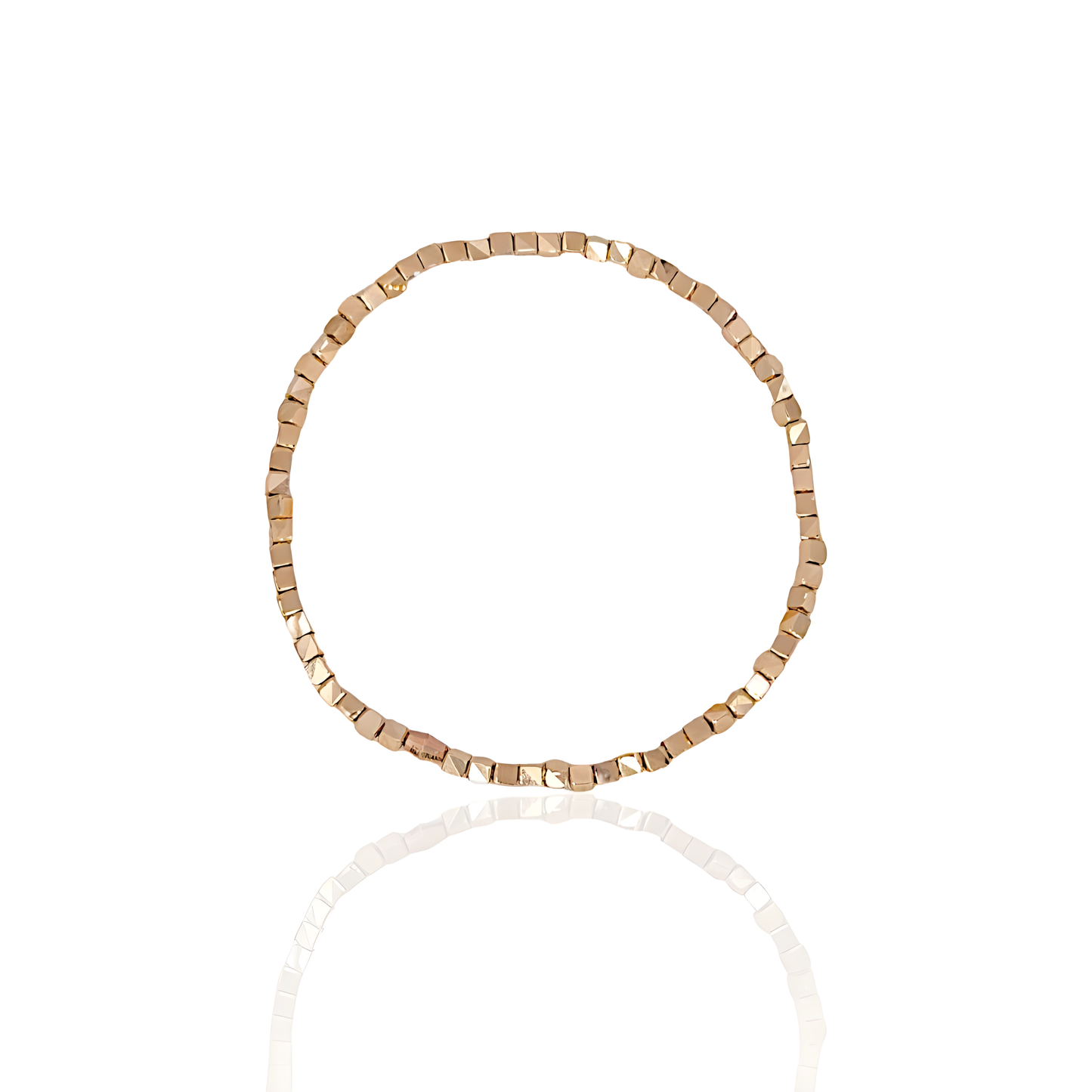 14K Gold Cube Bracelet