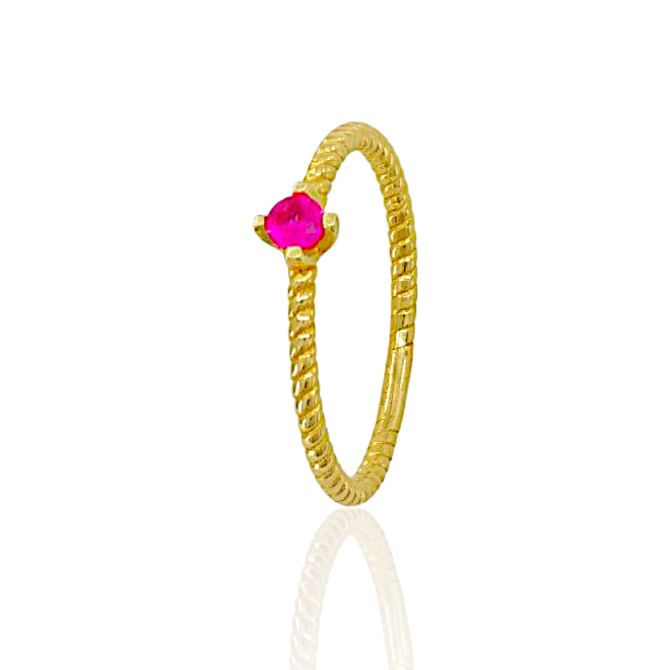 14K Gold Ring with diamond shaped Topaz