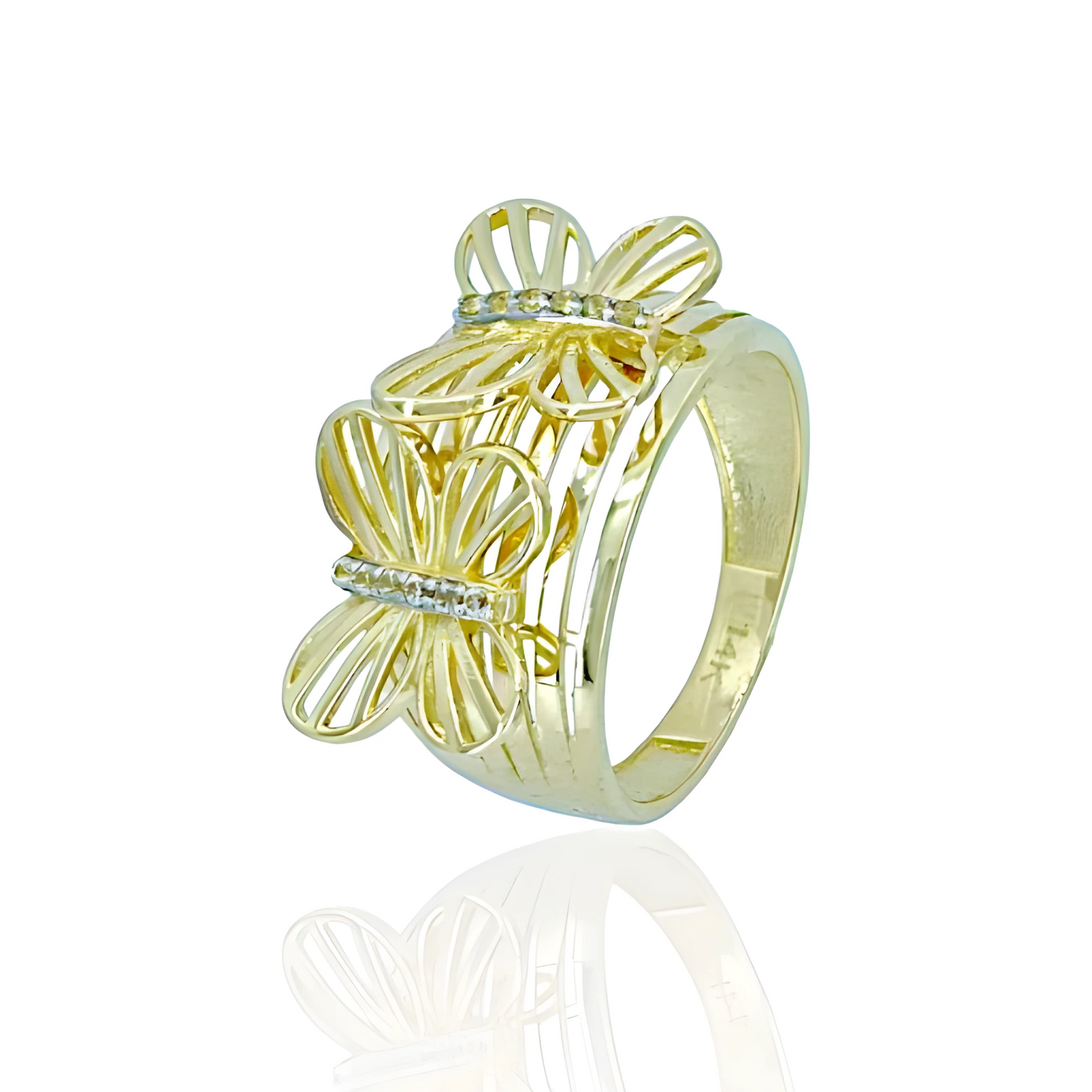 14K Gold Butterfly Ring