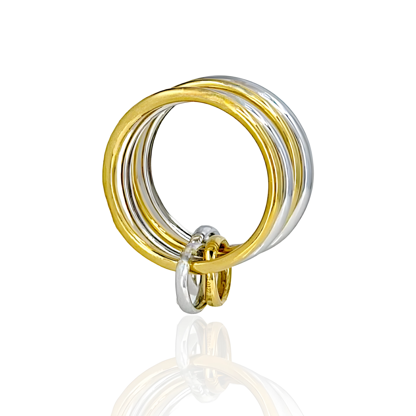18K Mix Color Gold Quadruple Ring
