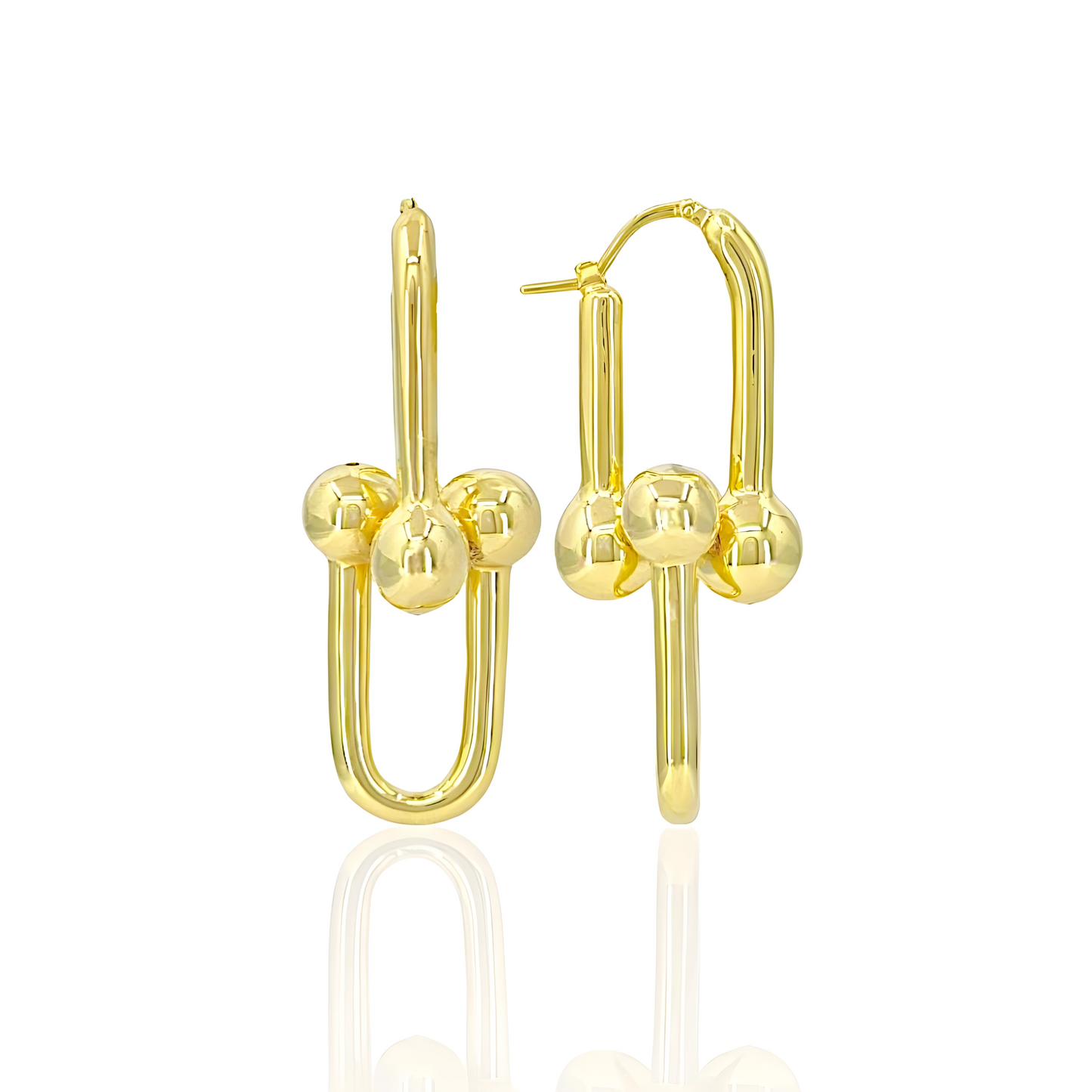 18K Gold Horse Shoe Earrings