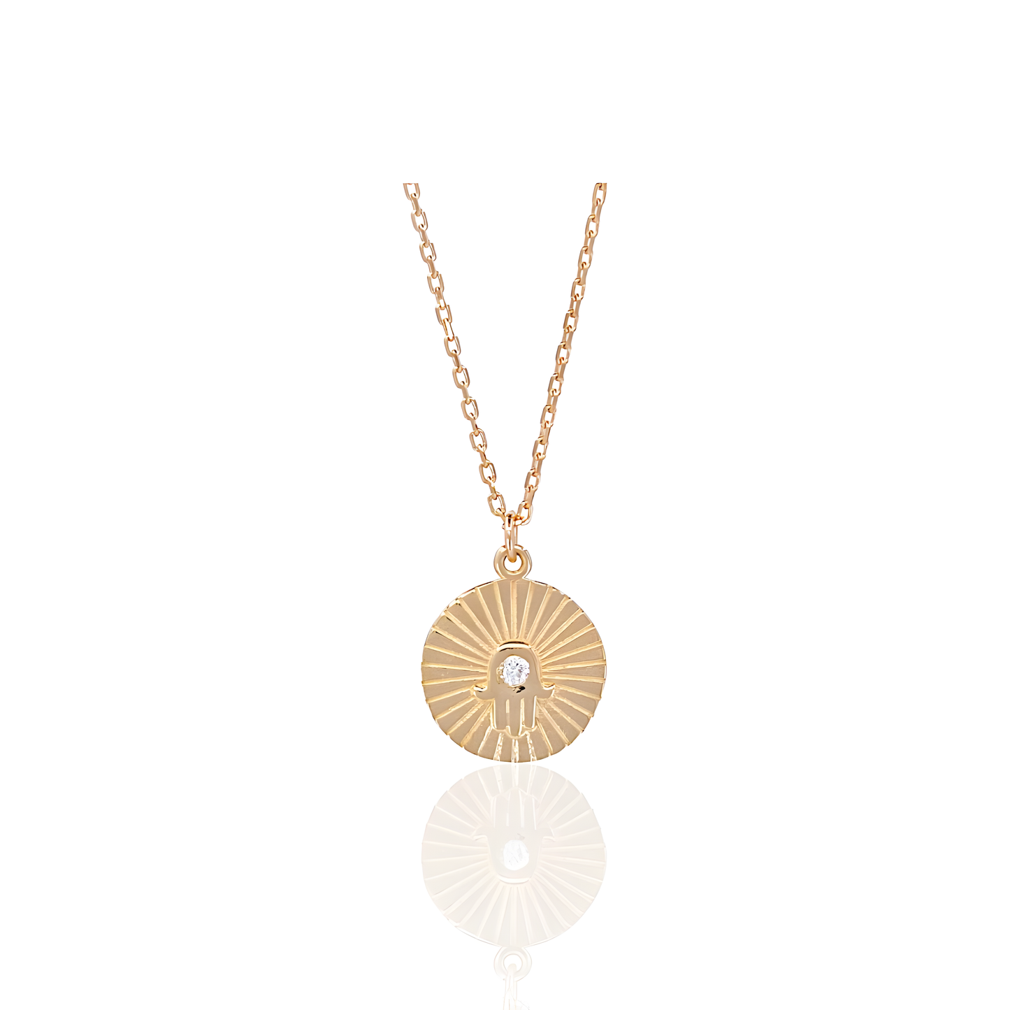 14K Gold Chai Necklace with Natural Diamond