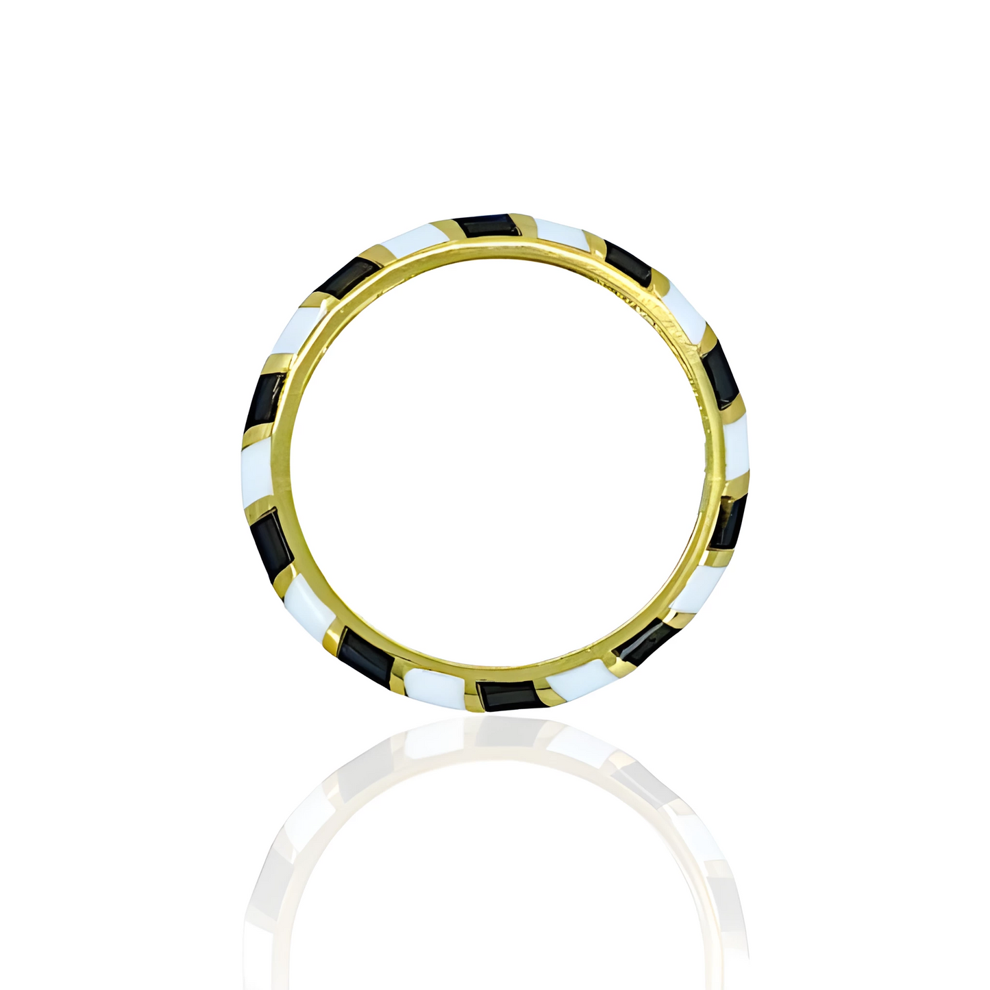 14K Gold Colored Enamel Ring