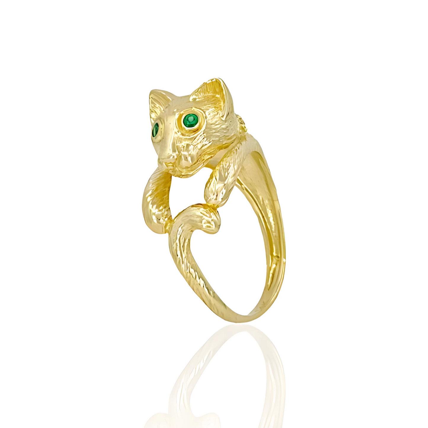 14K Gold Egyptian Kitty Ring