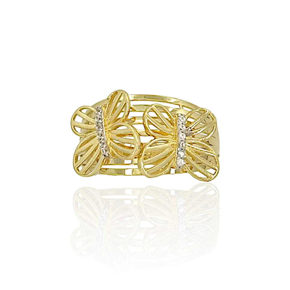 14K Gold Butterfly Ring