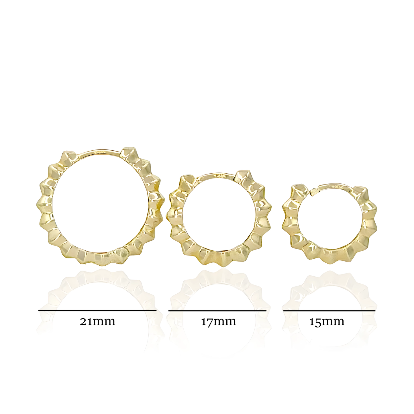 14K Gold Star Shaped Hoop Earrings