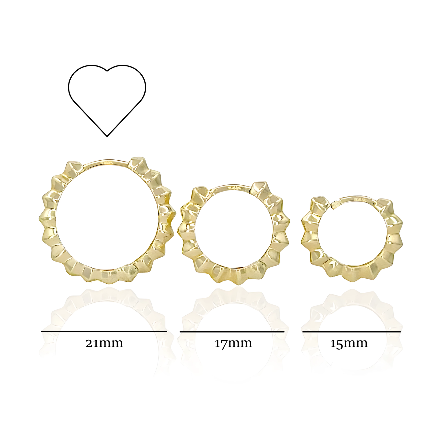 14K Gold Star Shaped Hoop Earrings