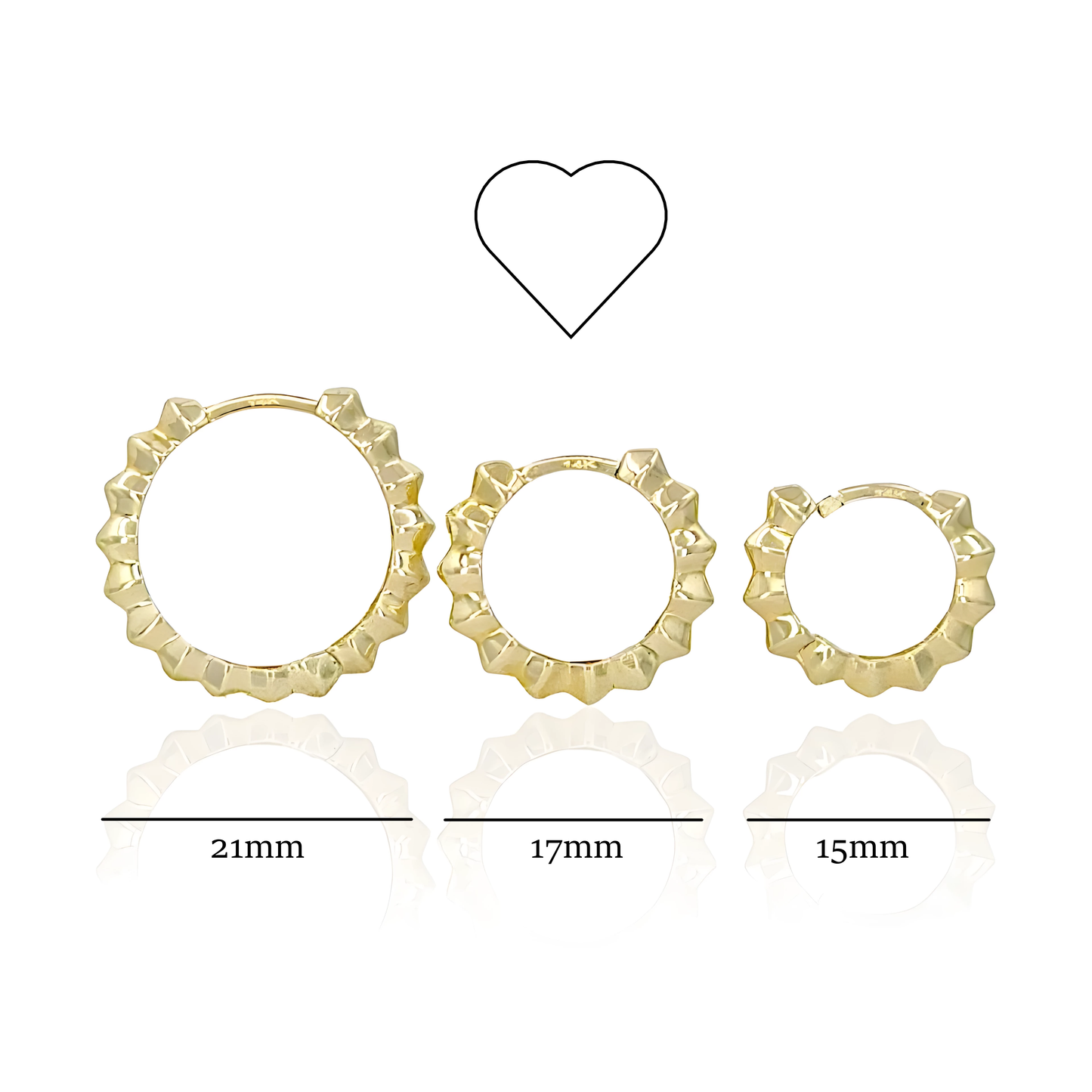 14K Gold Star Shaped Hoop Earrings