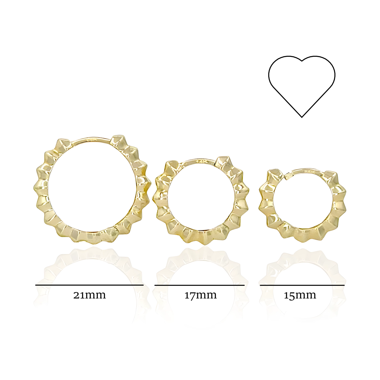 14K Gold Star Shaped Hoop Earrings