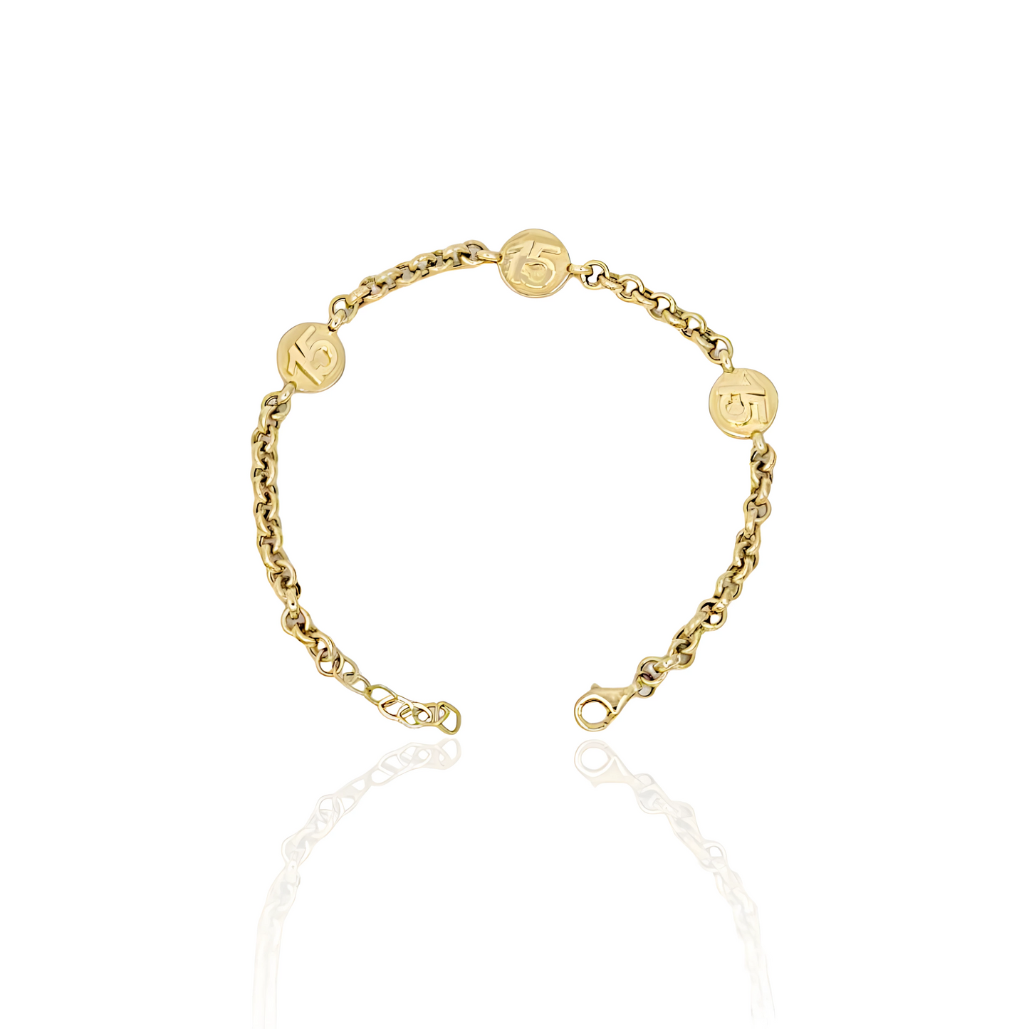 14K Gold 15 Years Anniversary Bracelet