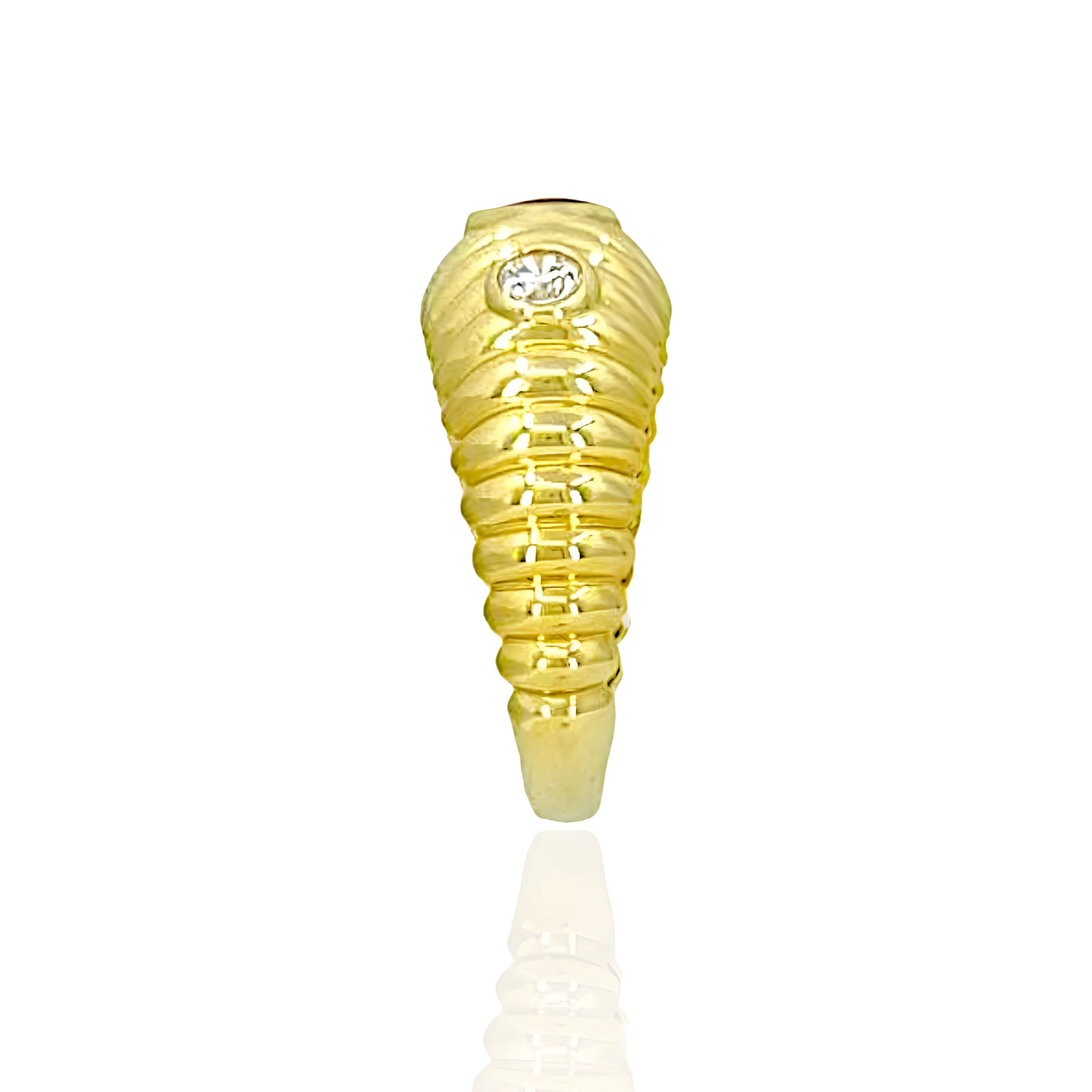 14K Gold Shell Ring with Topazes