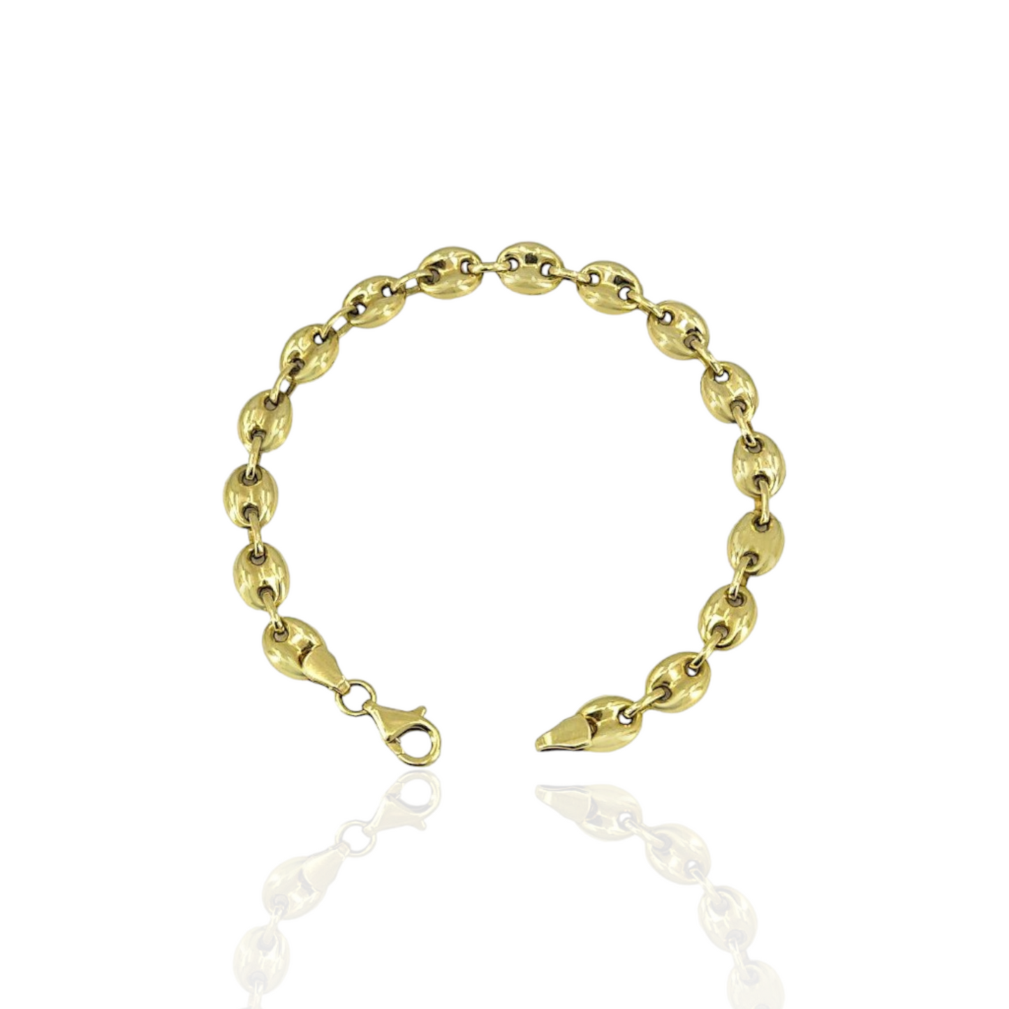 14K Gold Puffed Linked Bracelet