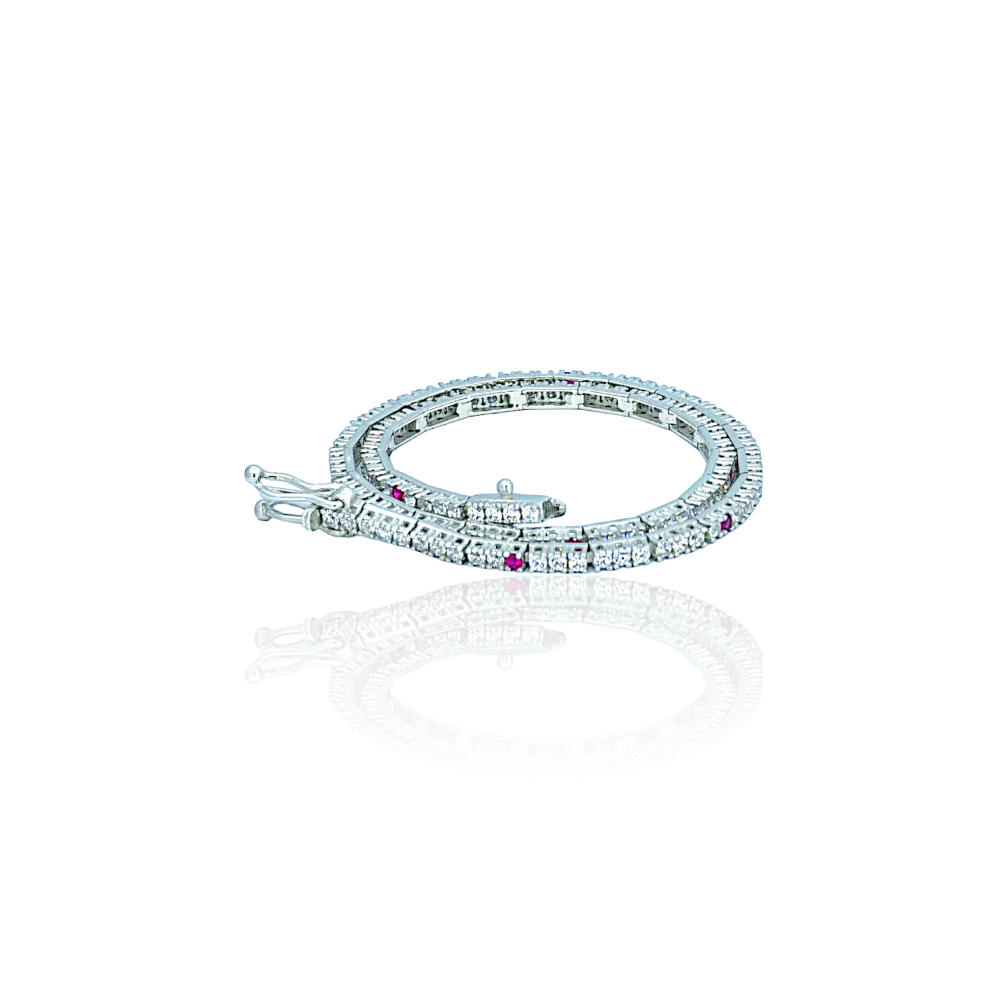 14K White Gold Classic Tennis Bracelet with Cubic Zirconia