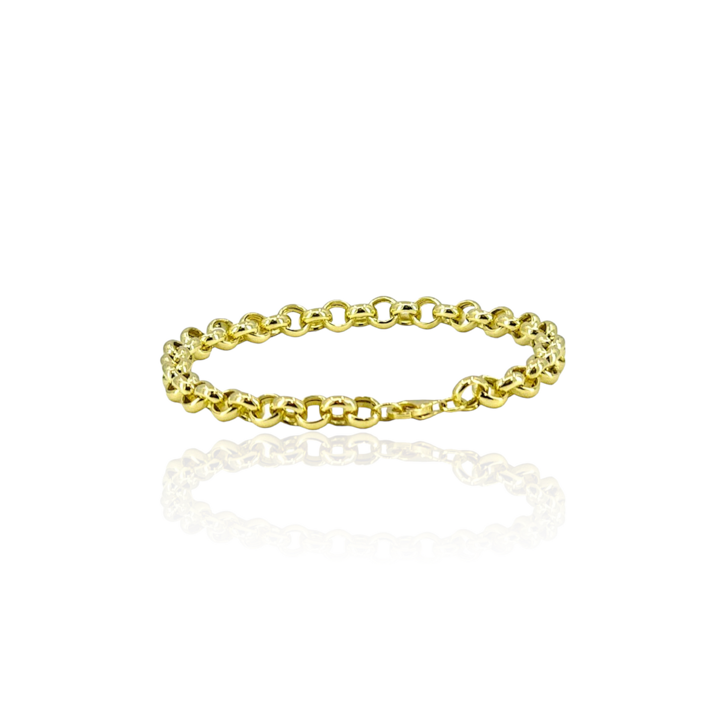 14K Gold Puffed Linked Bracelet
