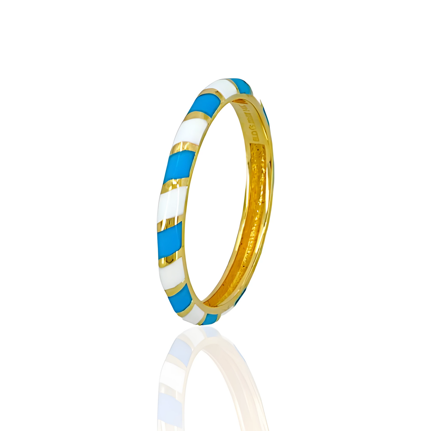 14K Gold Colored Enamel Ring