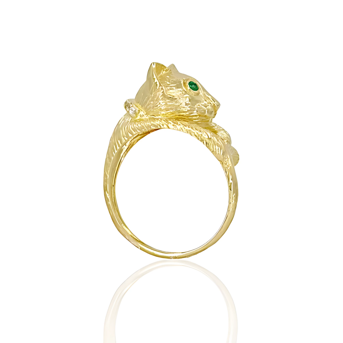 14K Gold Egyptian Kitty Ring